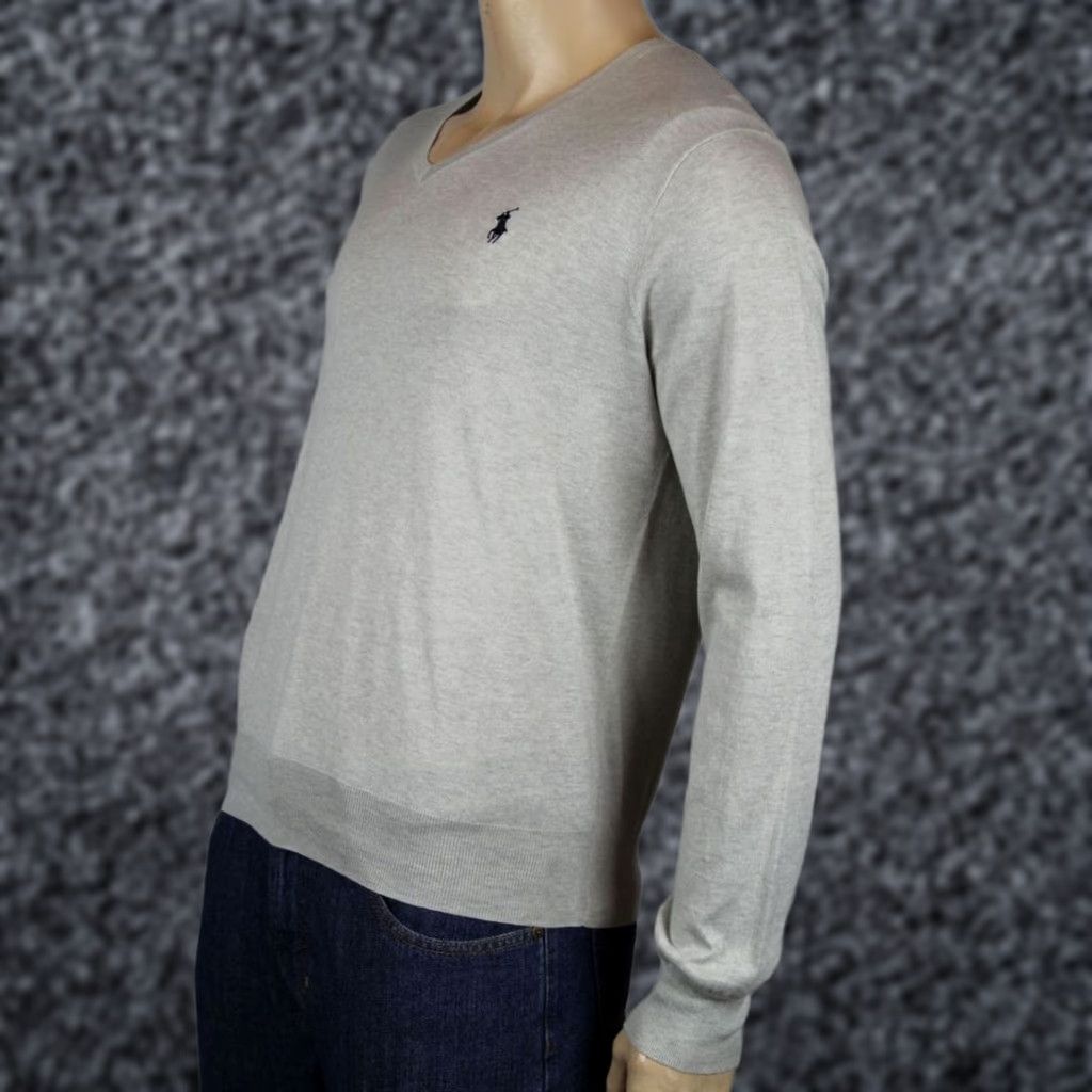 Polo Ralph Lauren Polo Ralph Lauren Medium M Grey Pima Cotton Sweater Navy Blue Pony NWT Size US M / EU 48-50 / 2 - 1 Preview