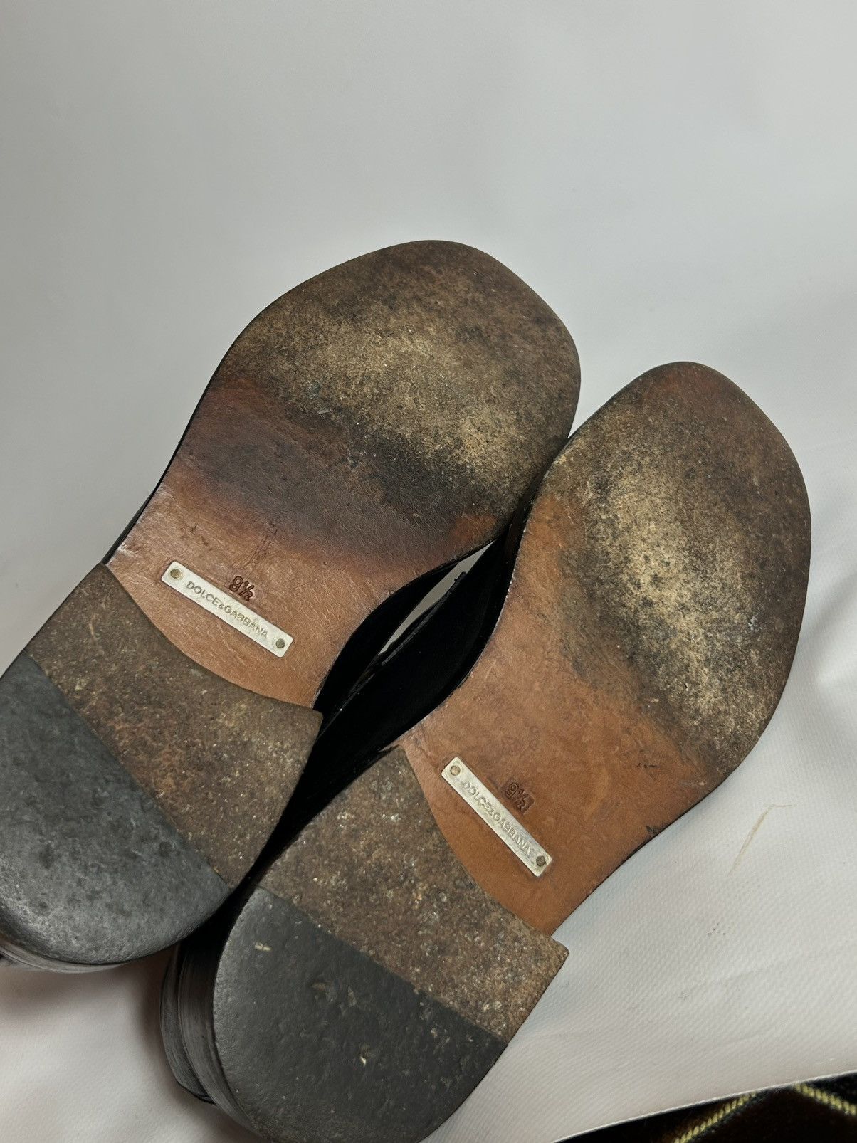 Dolce & Gabbana Vintage Dolce & Gabbana Metal Logo Leather Loafers Size US 10 / EU 43 - 8 Thumbnail