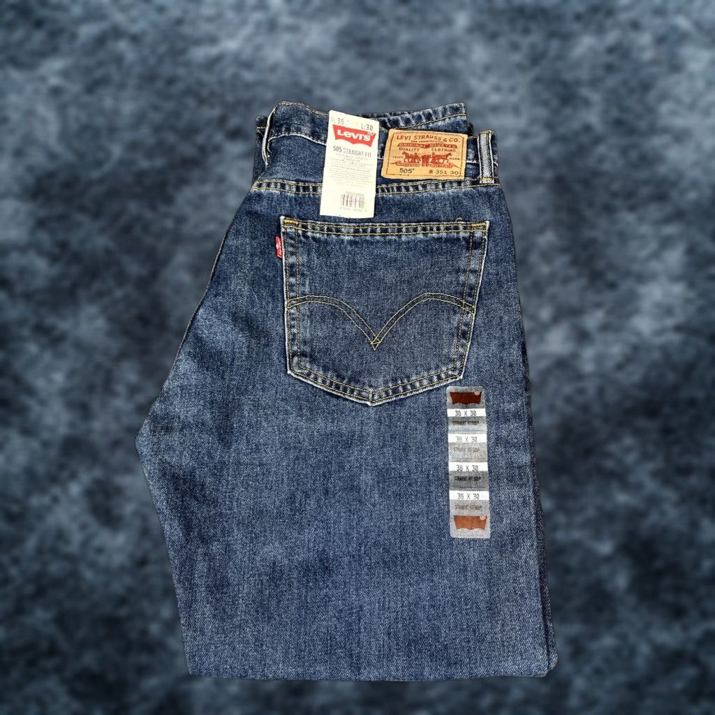 Levi's NWT Levi's 505 Jeans Regular Men 36x30 Red Tab Blue Straight Y2K USA Size US 36 / EU 52 - 1 Thumbnail
