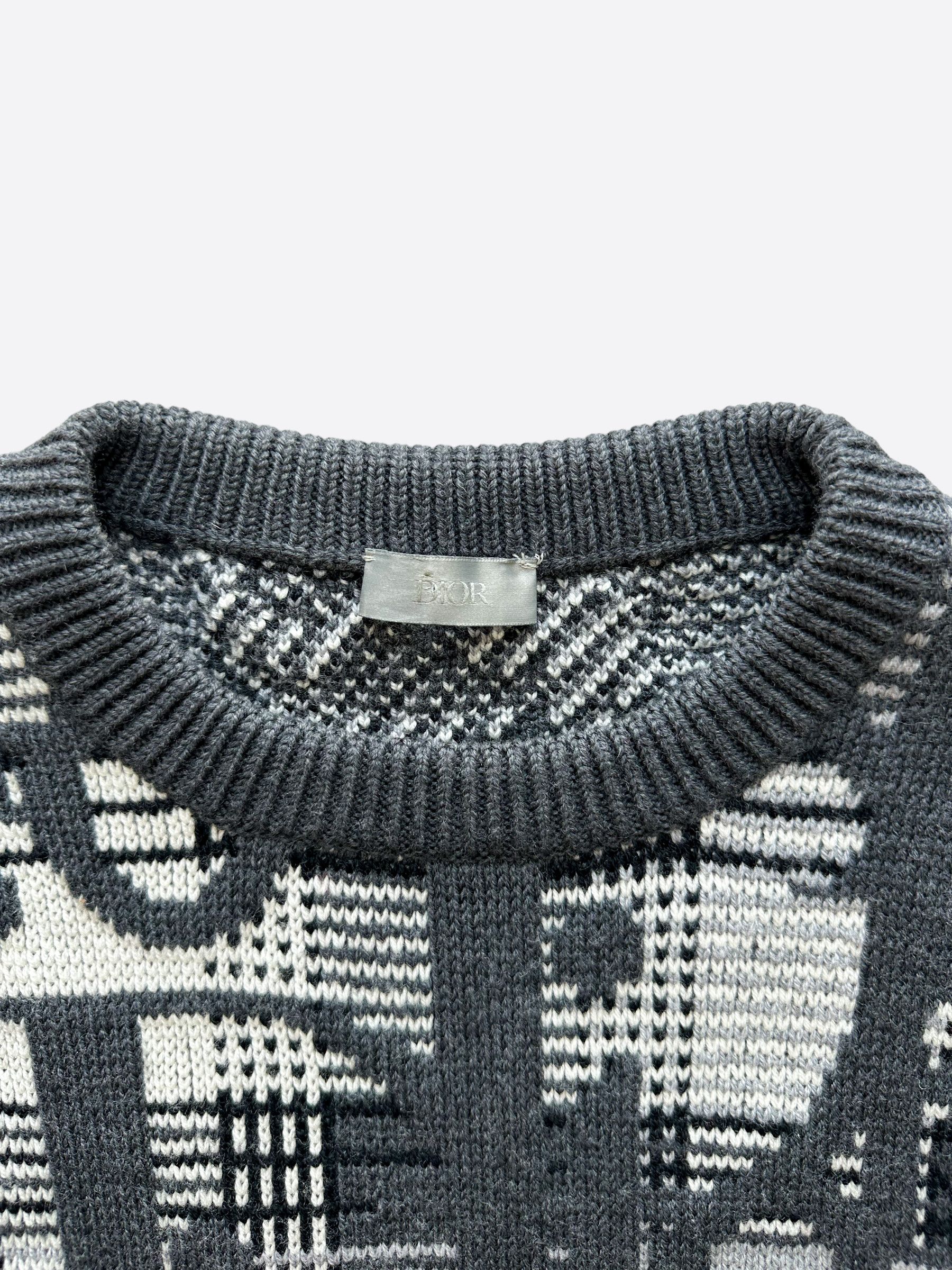 Dior Dior Black & Grey Oblique Knit Sweater Size US XL / EU 56 / 4 - 3 Thumbnail