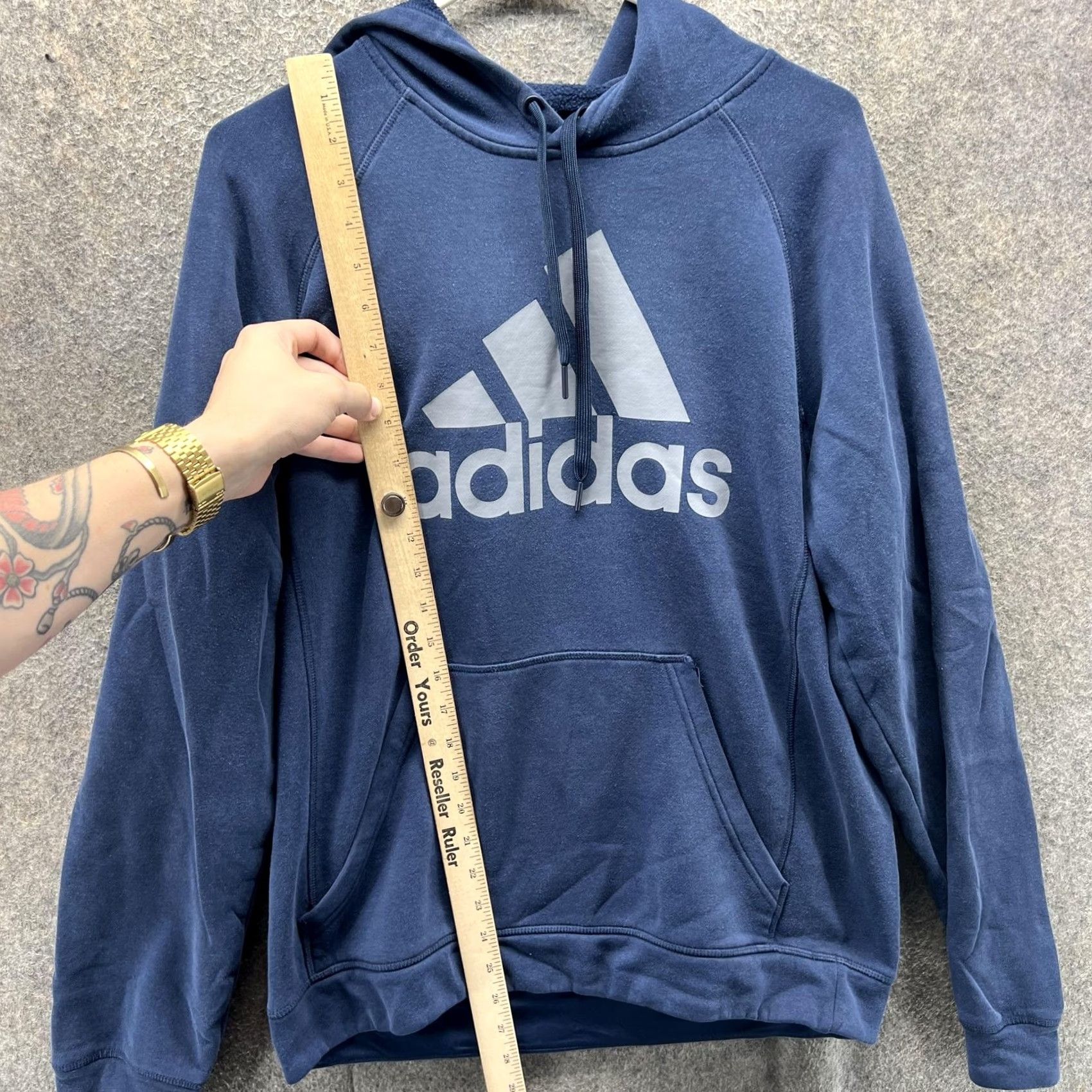 Adidas Adidas Sweatshirt Hoodie Mens Medium Blue Fleece Pullover Big Logo Athletic Size US M / EU 48-50 / 2 - 5 Thumbnail