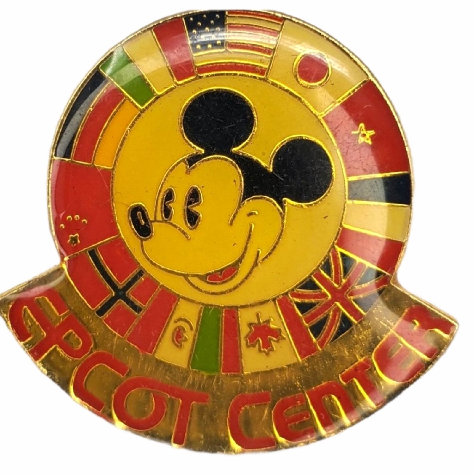 Disney Disney Parks Mickey Epcot Center Flag VTG Pin | Grailed
