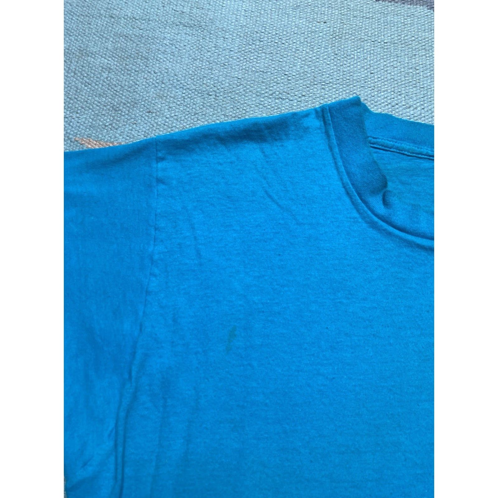Fruit Of The Loom VINTAGE Fruit of the Loom T-Shirt Pocket 80s Teal Blue Cotton XL Men Blues 80s Pockets Mens XL Size US XL / EU 56 / 4 - 5 Thumbnail