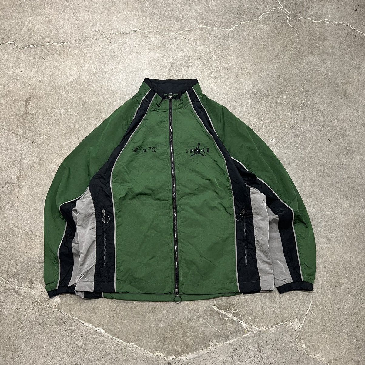 image of Jordan Off White Track Jacket Forest Green Nike, Men's (Size Large)