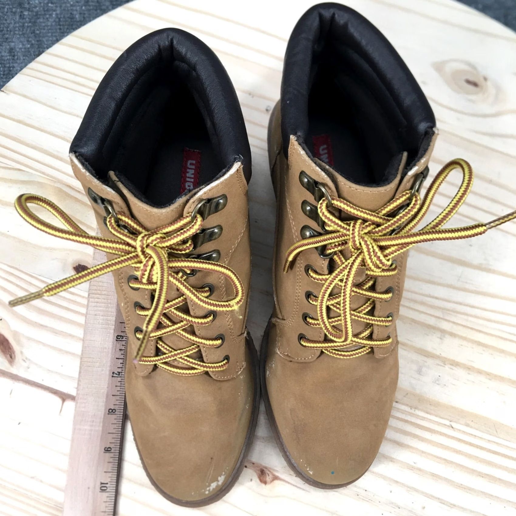 Vintage Unionbay Hiking Boots Womens 9 M Rapsody Brown Faux Leather Wedge Lace Up Size US 9 / IT 39 - 5 Thumbnail