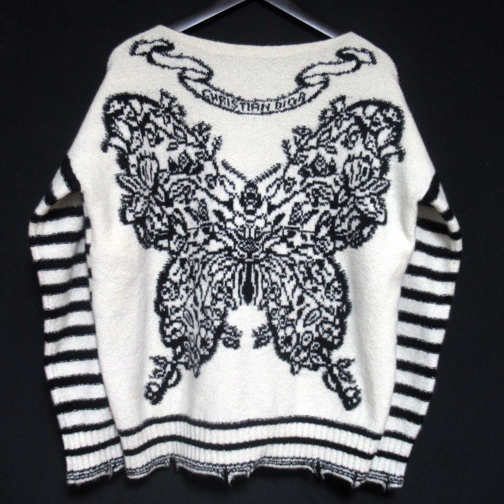 Dior Dior Christian Dior Butterfly Cashmere Knit Sweater Leather Tops 414S29CM412 Size ONE SIZE - 1 Thumbnail