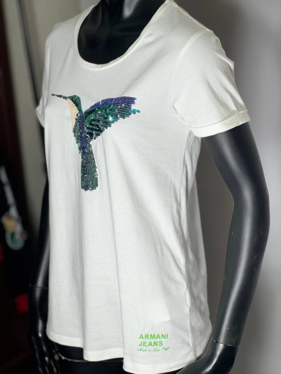 Armani Women's t-shirt from the Armani brand, white Size M / US 6-8 / IT 42-44 - 2 Thumbnail