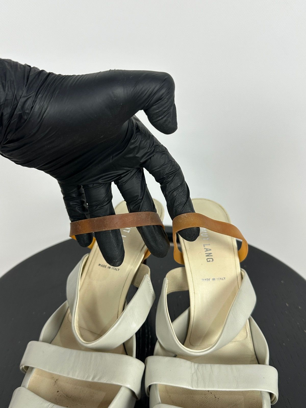 Helmut Lang 00s Vintage Helmut Lang Leather Strappy Sandals Heels Size US 9 / IT 39 - 20 Thumbnail