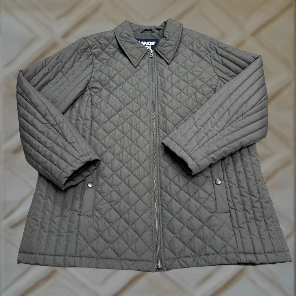 Lands' End Lands' End PrimaLoft Quilted Jacket Womens Plus 1X Dark Gray Full Zip Outdoor Size XL / US 12-14 / IT 48-50 - 1 Thumbnail
