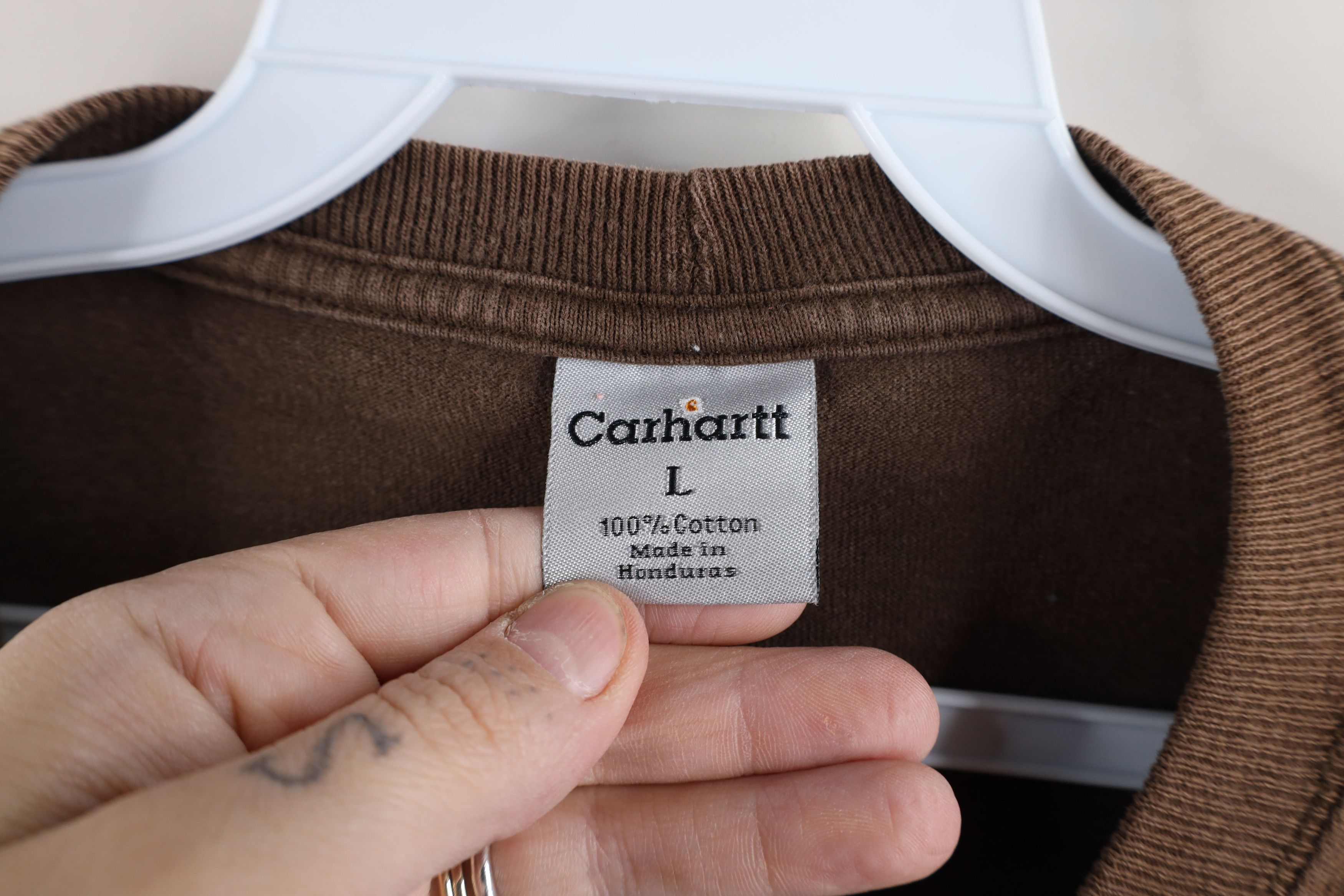 Carhartt × Vintage Vintage Carhartt Spell Out Sun Faded Heavy T-Shirt Brown Size US L / EU 52-54 / 3 - 6 Thumbnail