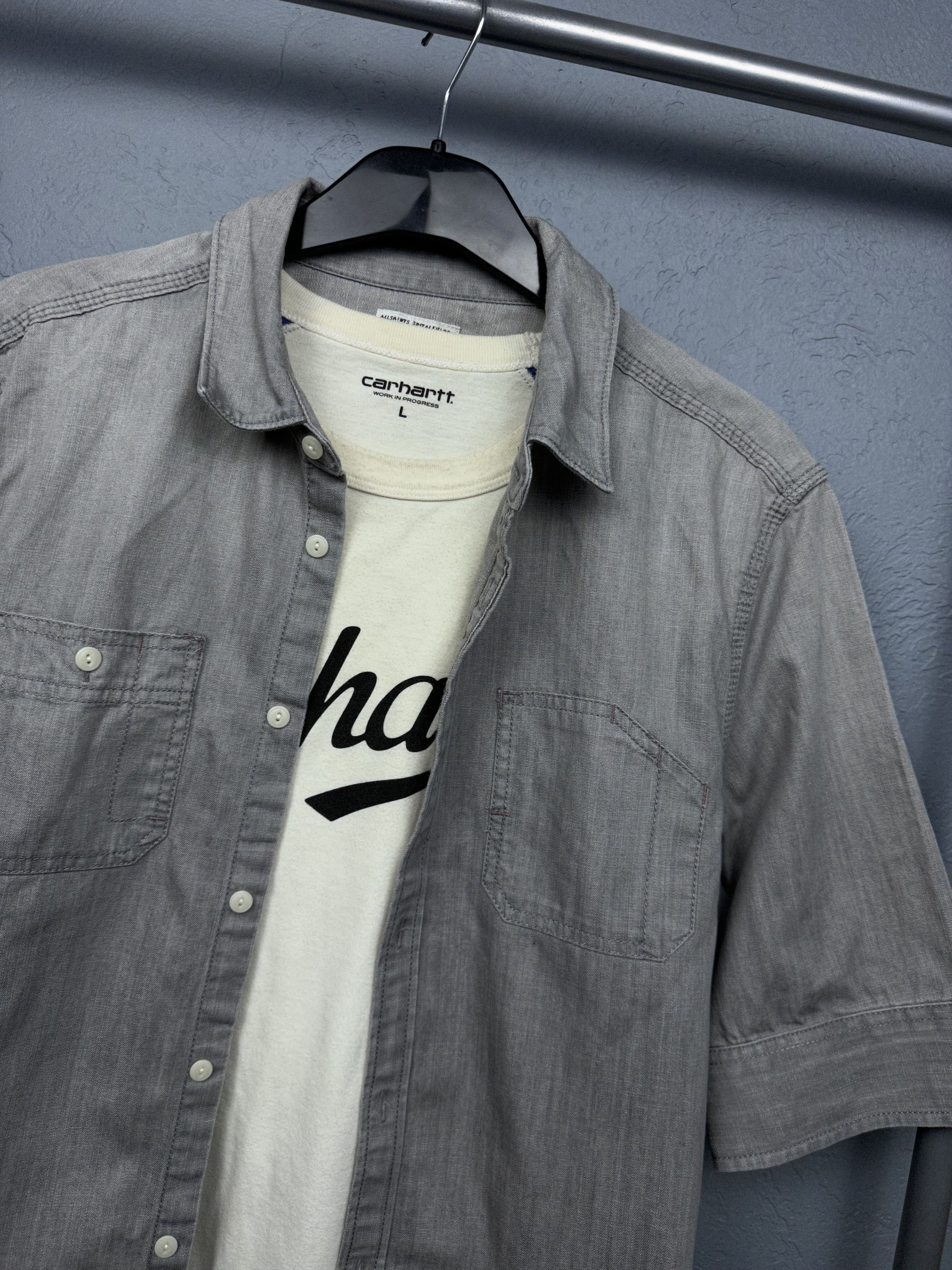 Allsaints Allsaints Mens Denim Origin Short Sleeve Shirt Size US M / EU 48-50 / 2 - 2 Thumbnail