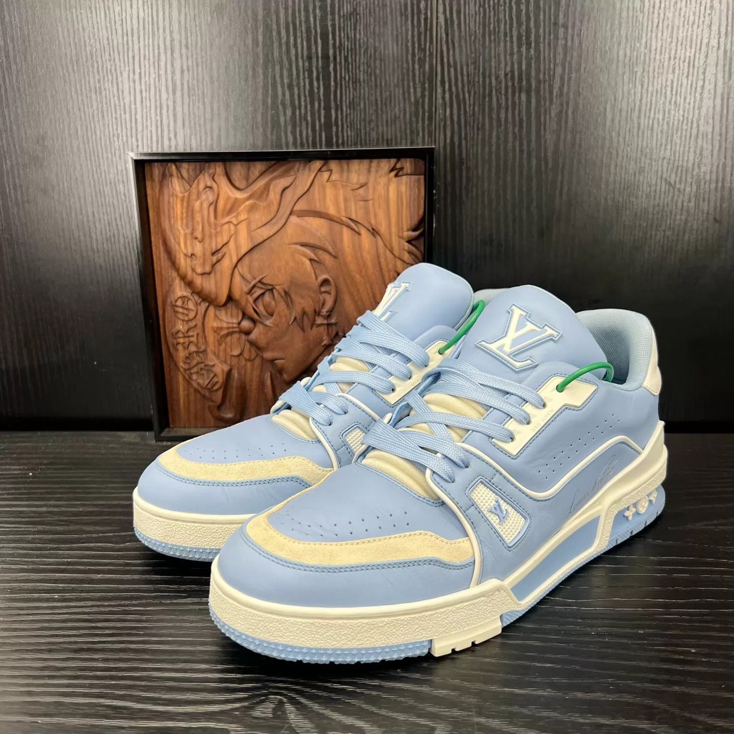 Louis Vuitton LV Trainer Sky Blue 7.5/41.5 Like New Original Box Size US 8.5 / EU 41-42 - 1 Thumbnail