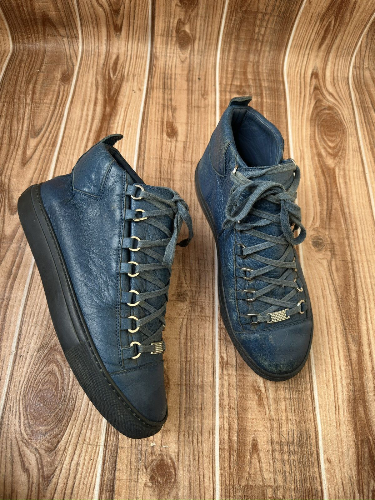 Balenciaga Balenciaga Arena Blue Leather Higtop Vintage Sneaks Size US 8 / EU 41 - 4 Thumbnail
