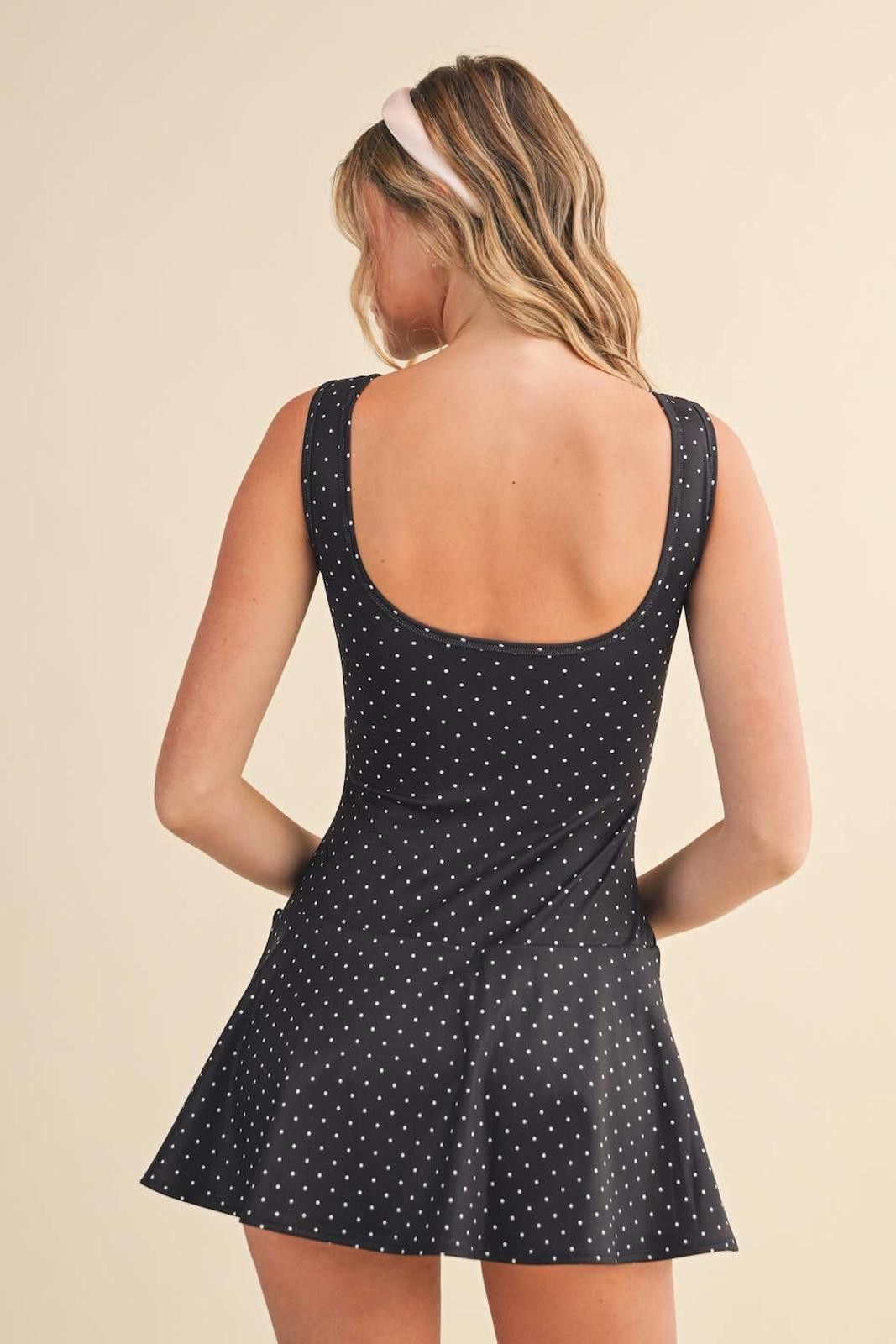 Christian Kimber Polka Dot Print A-Line Mini Dress with Drop Waist Kimberly C Size S / US 4 / IT 40 - 8 Thumbnail