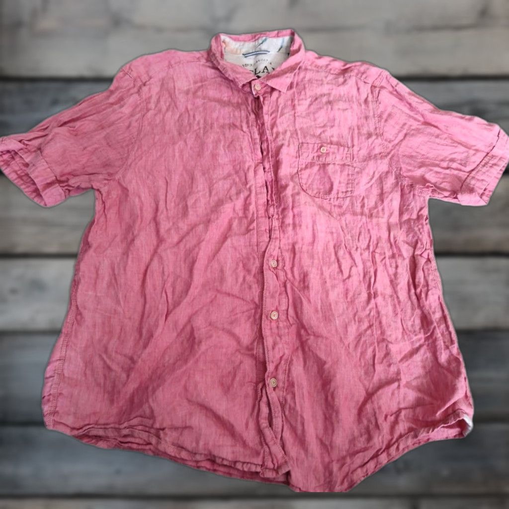 Tommy Bahama TOMMY BAHAMA Relax Shirt Mens XL Pink Linen Short Sleeve Button-Up Beach Casual Size US XL / EU 56 / 4 - 1 Thumbnail