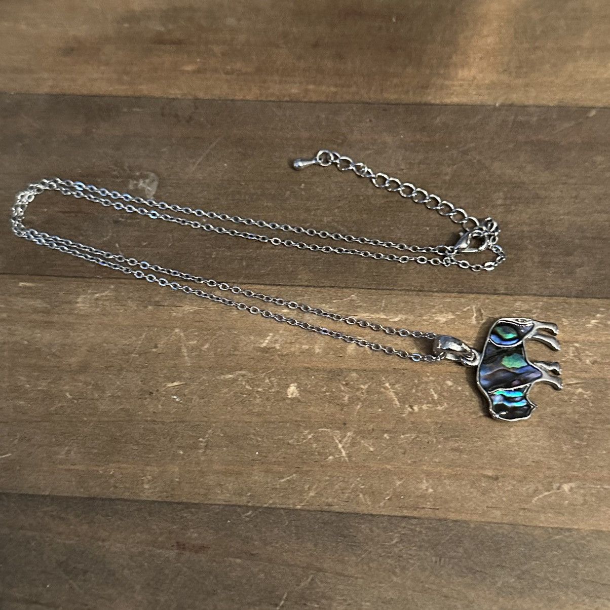 Other Silver tone abalone Buffalo pendant necklace Size ONE SIZE - 2 Thumbnail