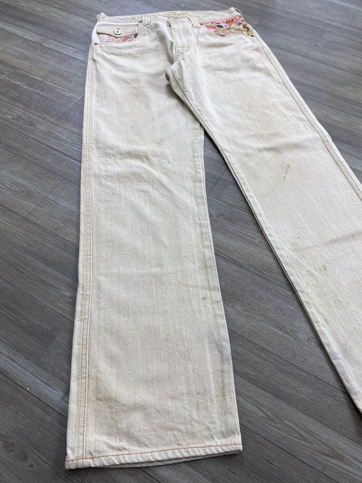 Japanese Brand Juvenile Delinquent Sakura Sukajan Karakuri Style Jeans Size US 32 / EU 48 - 14 Thumbnail