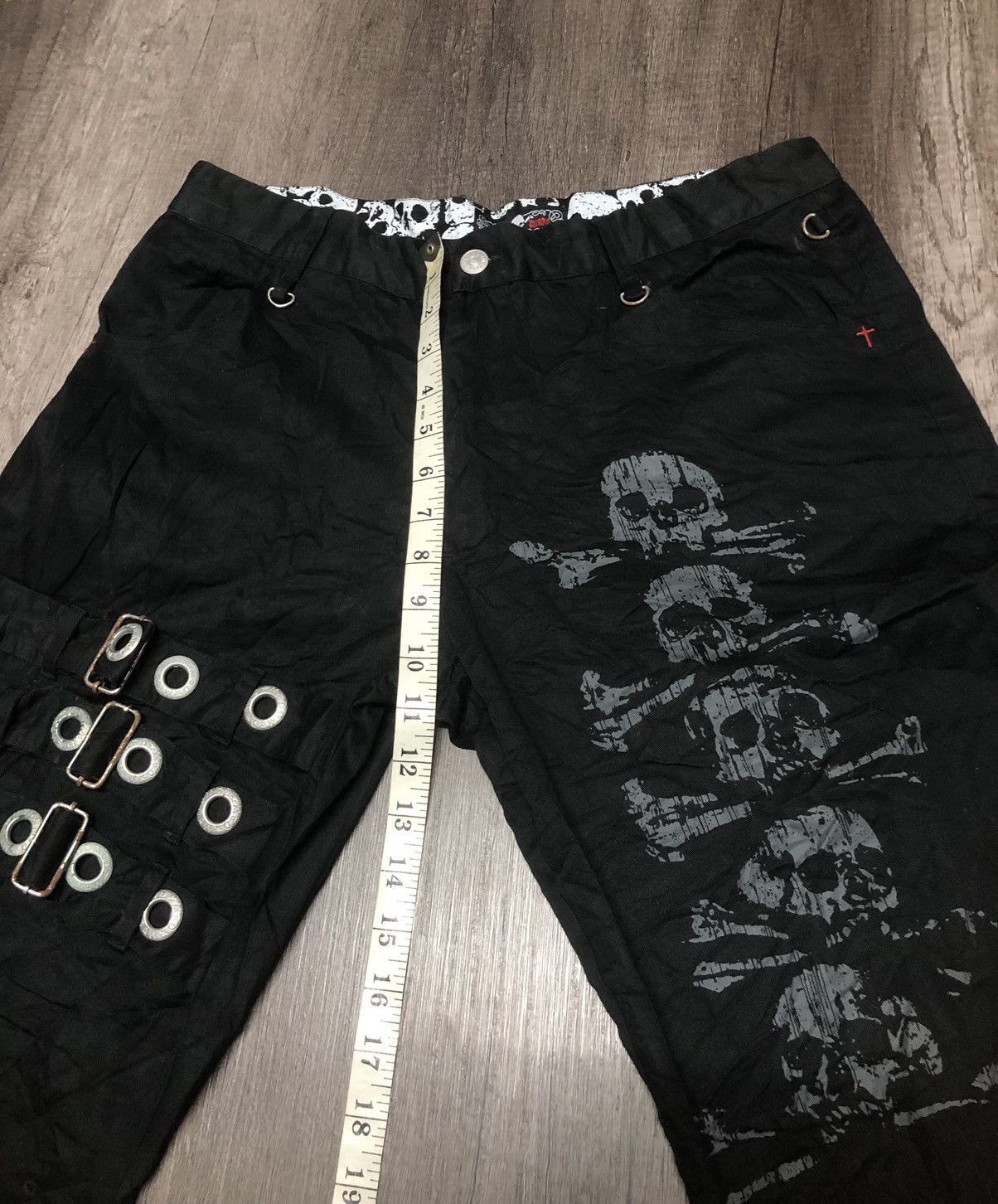 Japanese Brand MAD PUNKS SKULL DESIGN BONDAGE STYLE BOOTCUT PANT Size US 32 / EU 48 - 13 Thumbnail