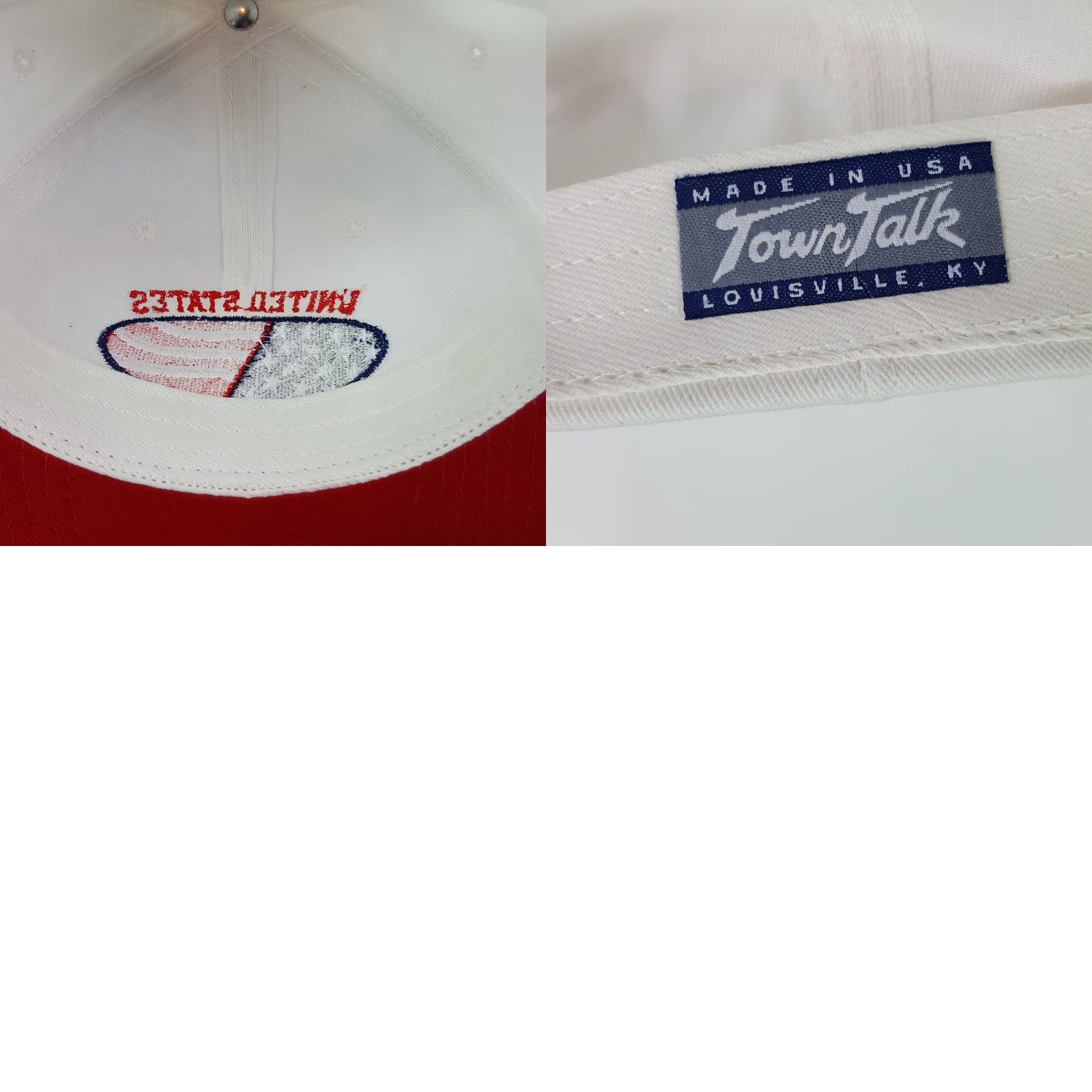 Vintage VINTAGE Town Talk USA Made Snapback Hat Baseball Cap Retro Flag 90s United States Of American 9/11 Embroidered Adjustable Cotton Canvas Blue Mens Hat Size ONE SIZE - 8 Thumbnail