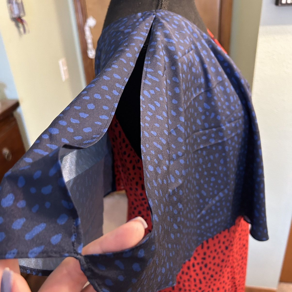 Other Derek Lam Collective color block red blue spotted capelet 44 Size M / US 6-8 / IT 42-44 - 5 Thumbnail