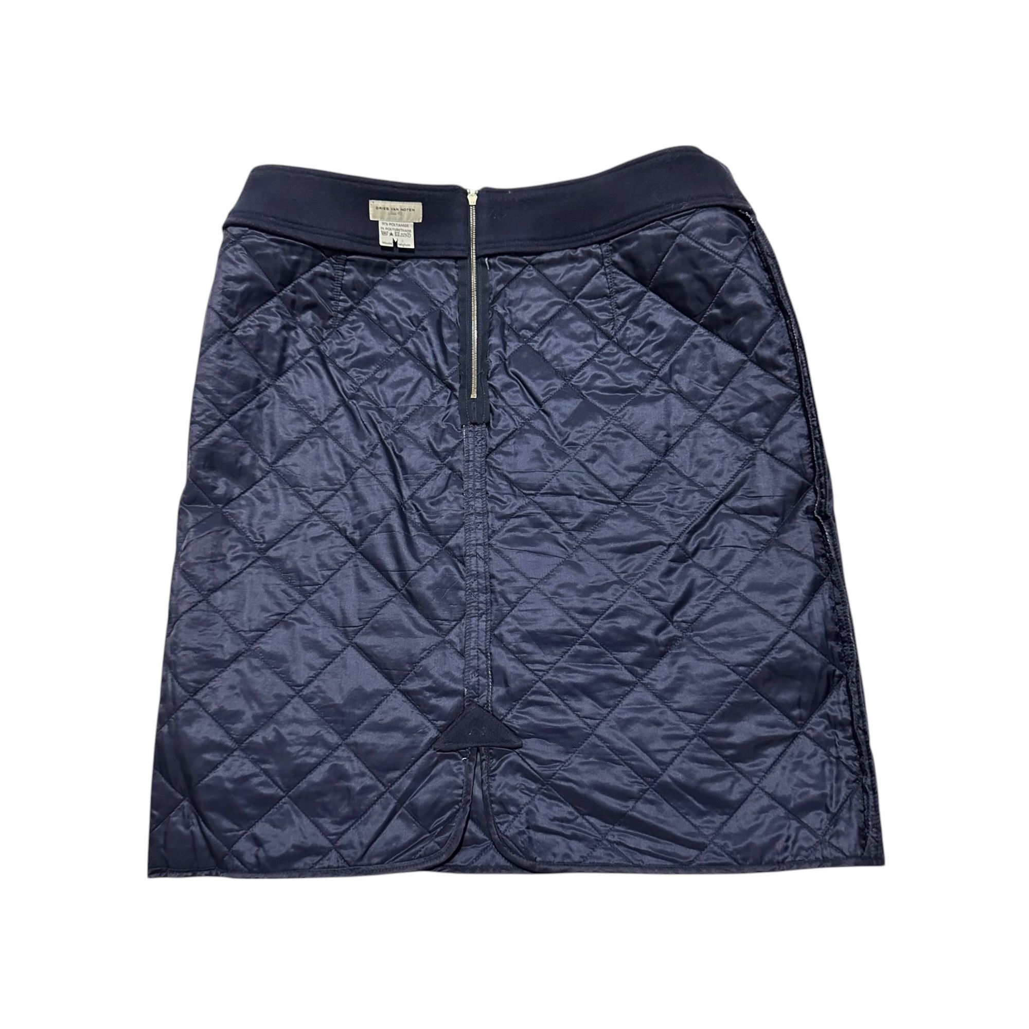 Dries Van Noten Dries Van Noten Blue Quilted Straight Skirt, Size 42EU Size 30" / US 8 / IT 44 - 8 Thumbnail