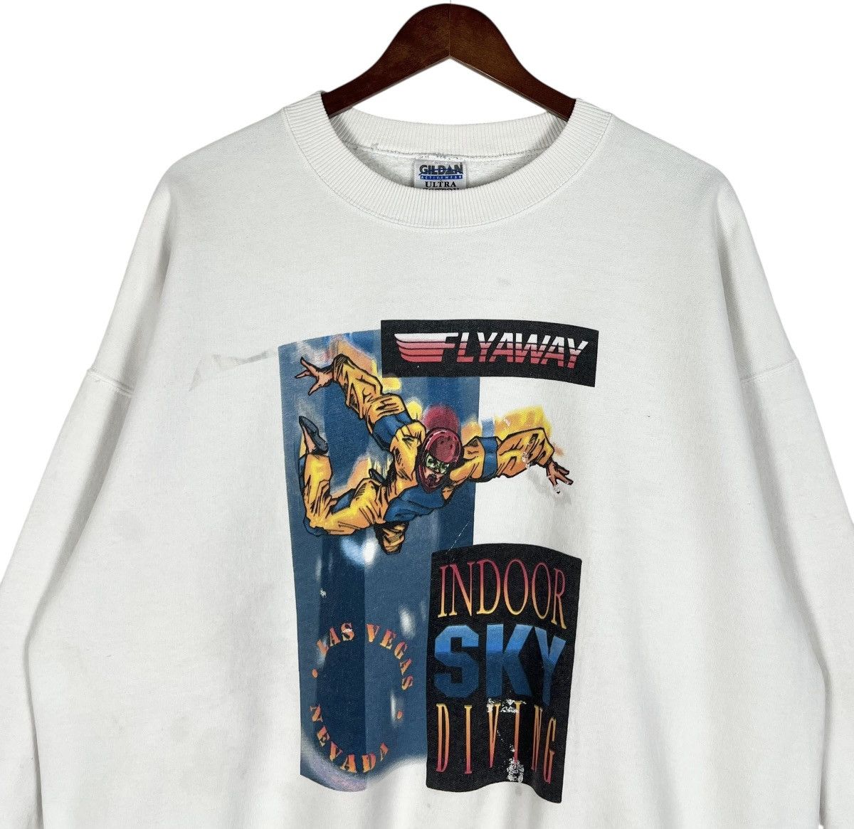 Vintage 90s Vintage FLYAWAY Las Vegas Nevada Skydiving Sweatshirt Size US XL / EU 56 / 4 - 4 Thumbnail