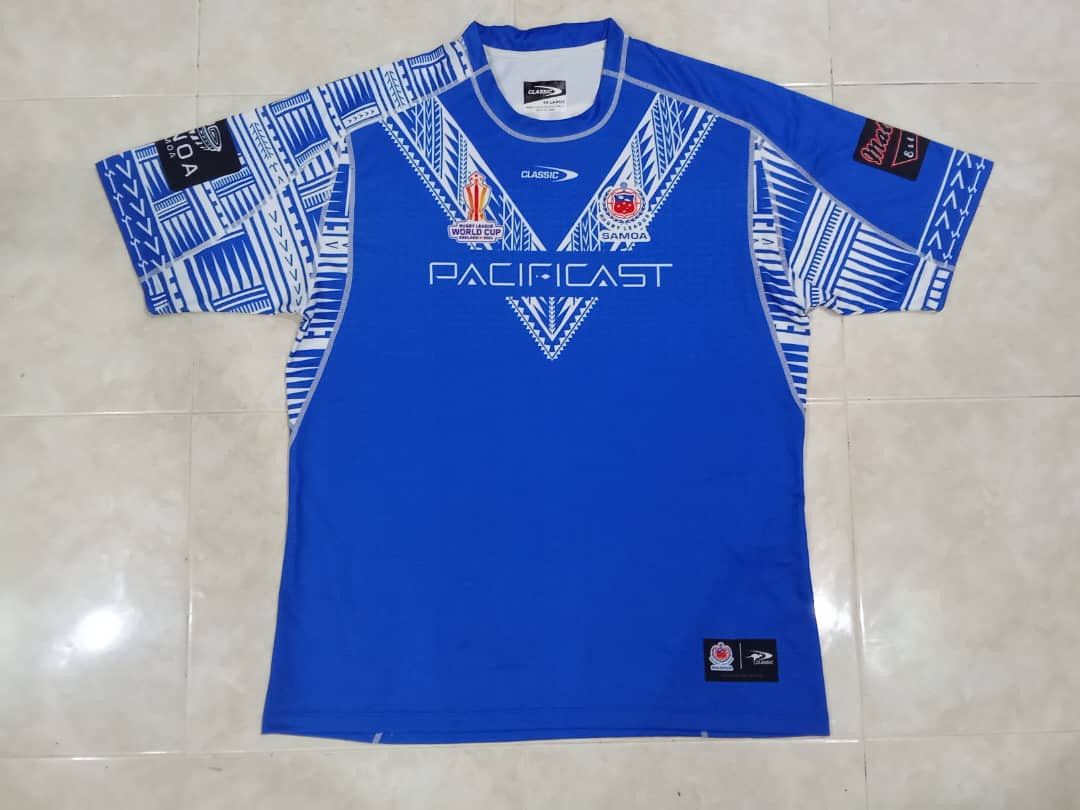 image of Canterbury Of New Zealand x Classics Australia Samoa Rugby League World Cup 2021 Jersey in Blue (Si