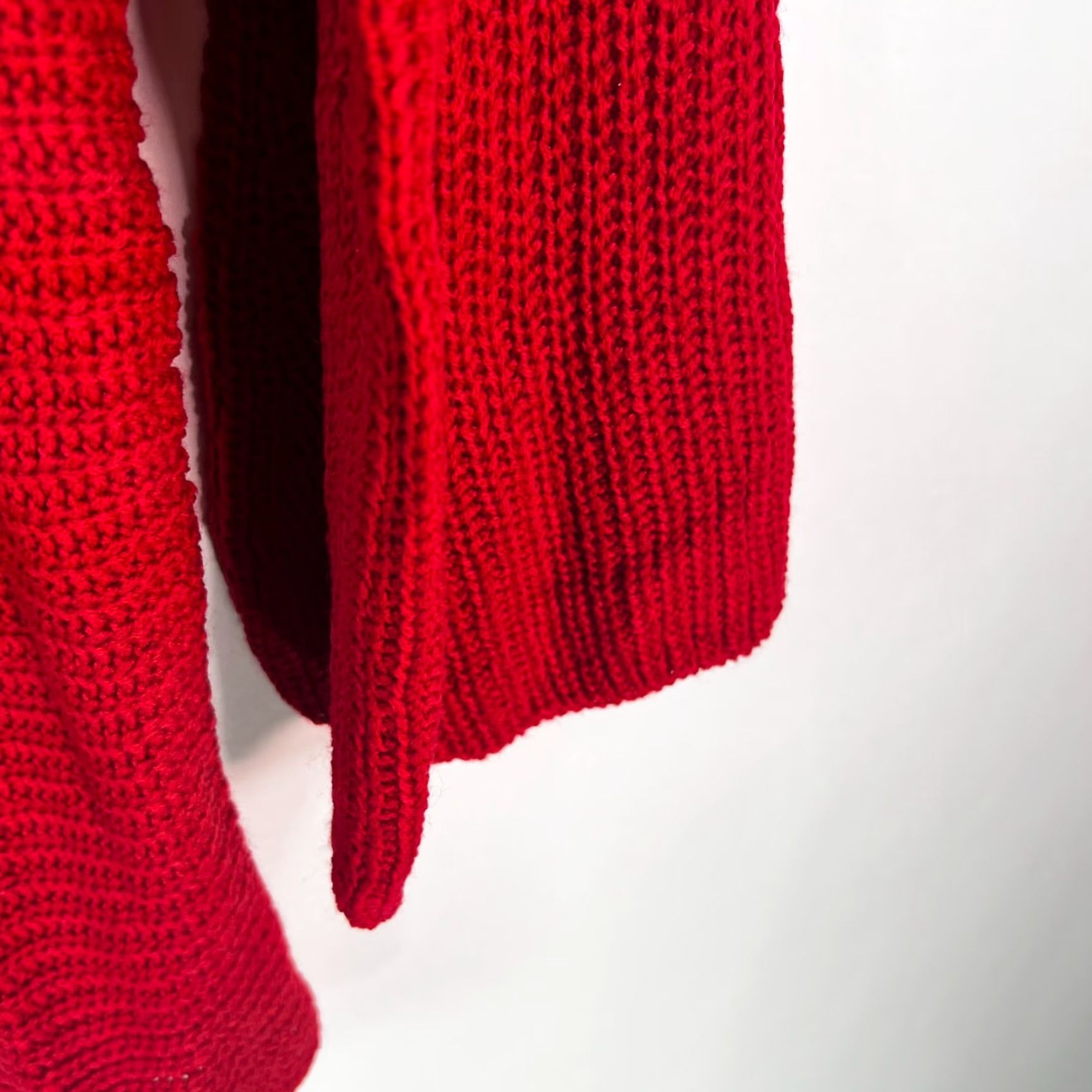 Vintage Universal Thread Sweater Shirt Women S Red Bell Sleeve Boat Neck Knit Open-Knit Solid Pullover Casual Womens 2010s (if decade) Size S / US 4 / IT 40 - 3 Thumbnail