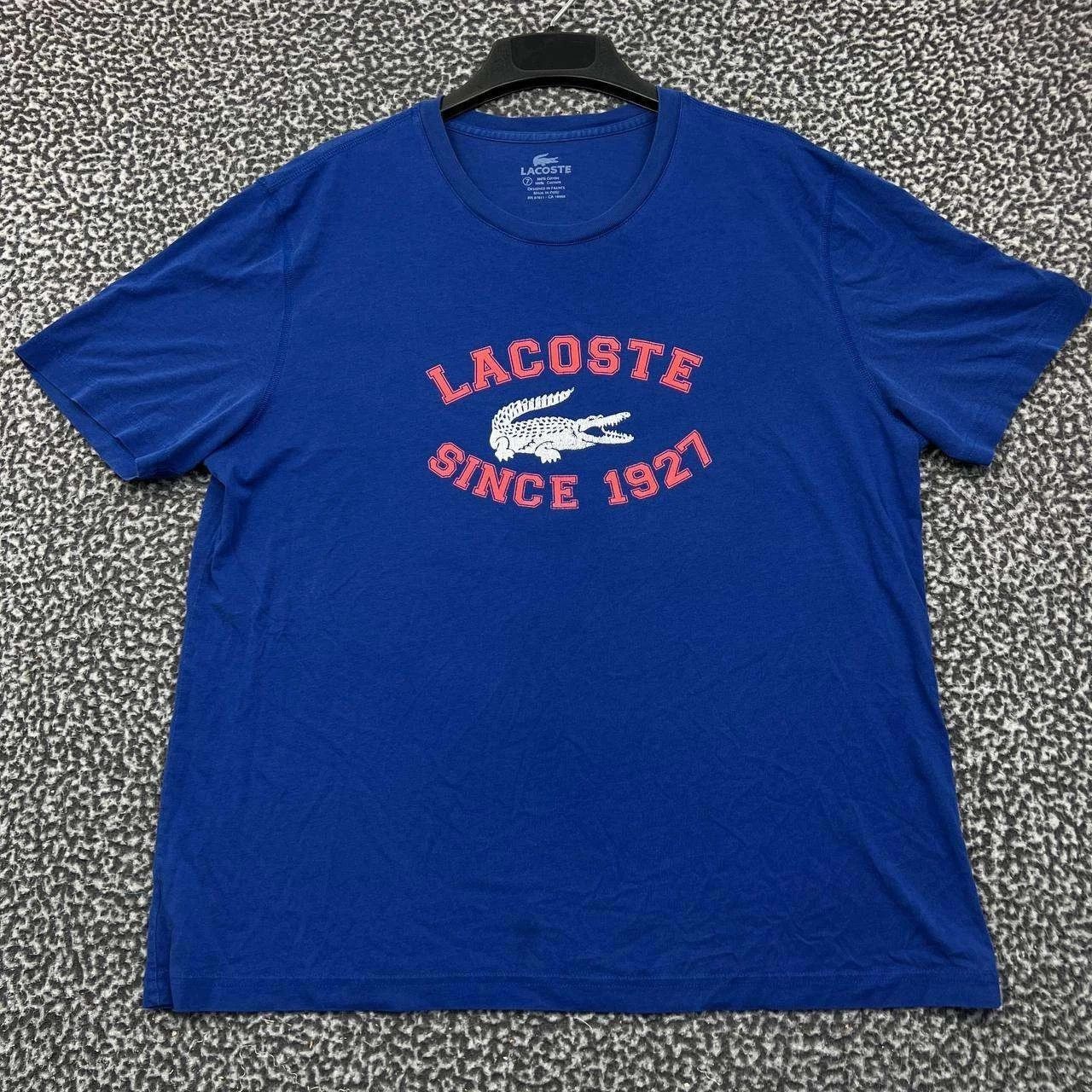 Lacoste Lacoste Since 1927 Shirt Men 7 Blue Crew Neck Cotton Size US M / EU 48-50 / 2 - 1 Thumbnail