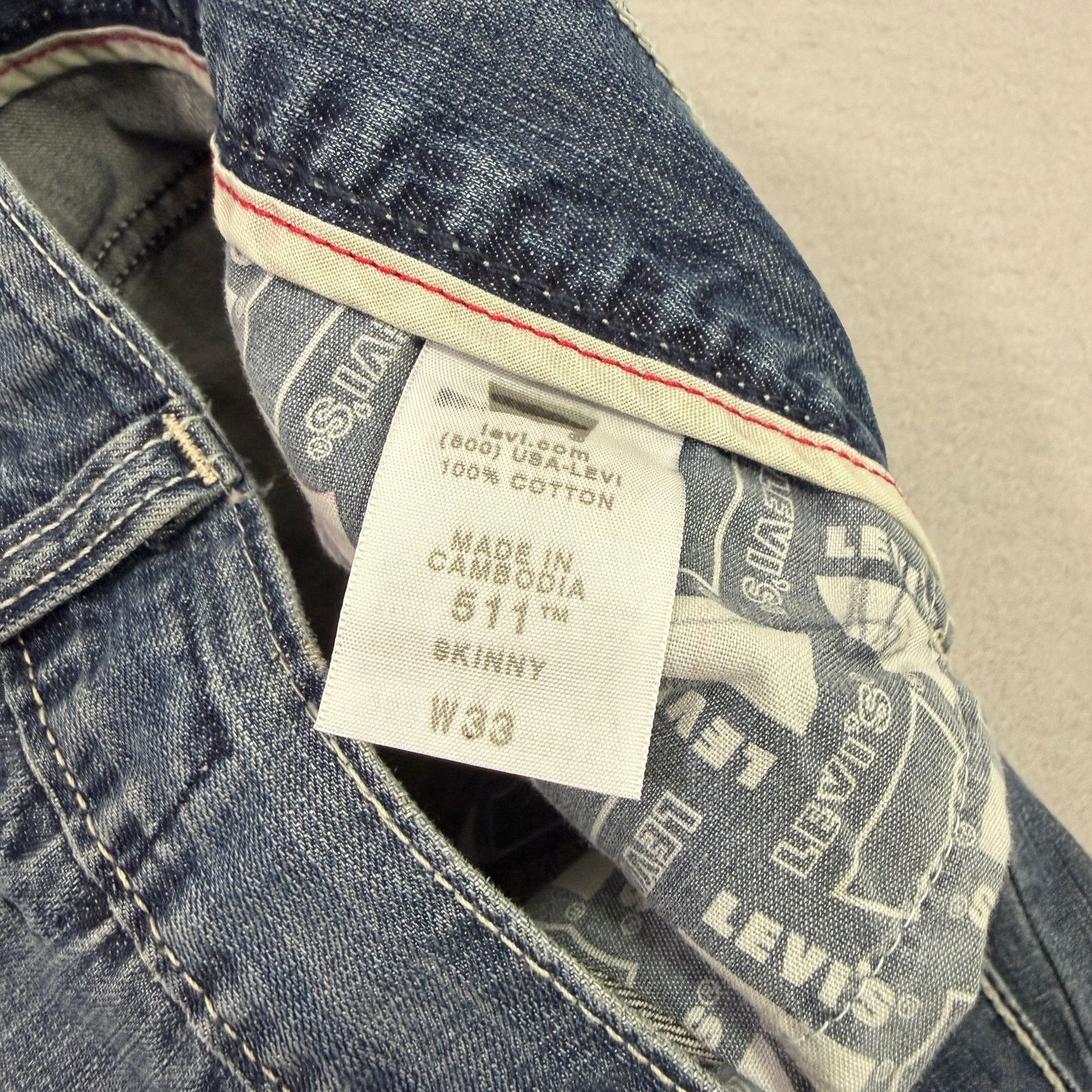 Levi's Vintage Levis 511 Jean Shorts Mens 33 Blue 11" Inseam Skinny Size US 33 - 4 Thumbnail
