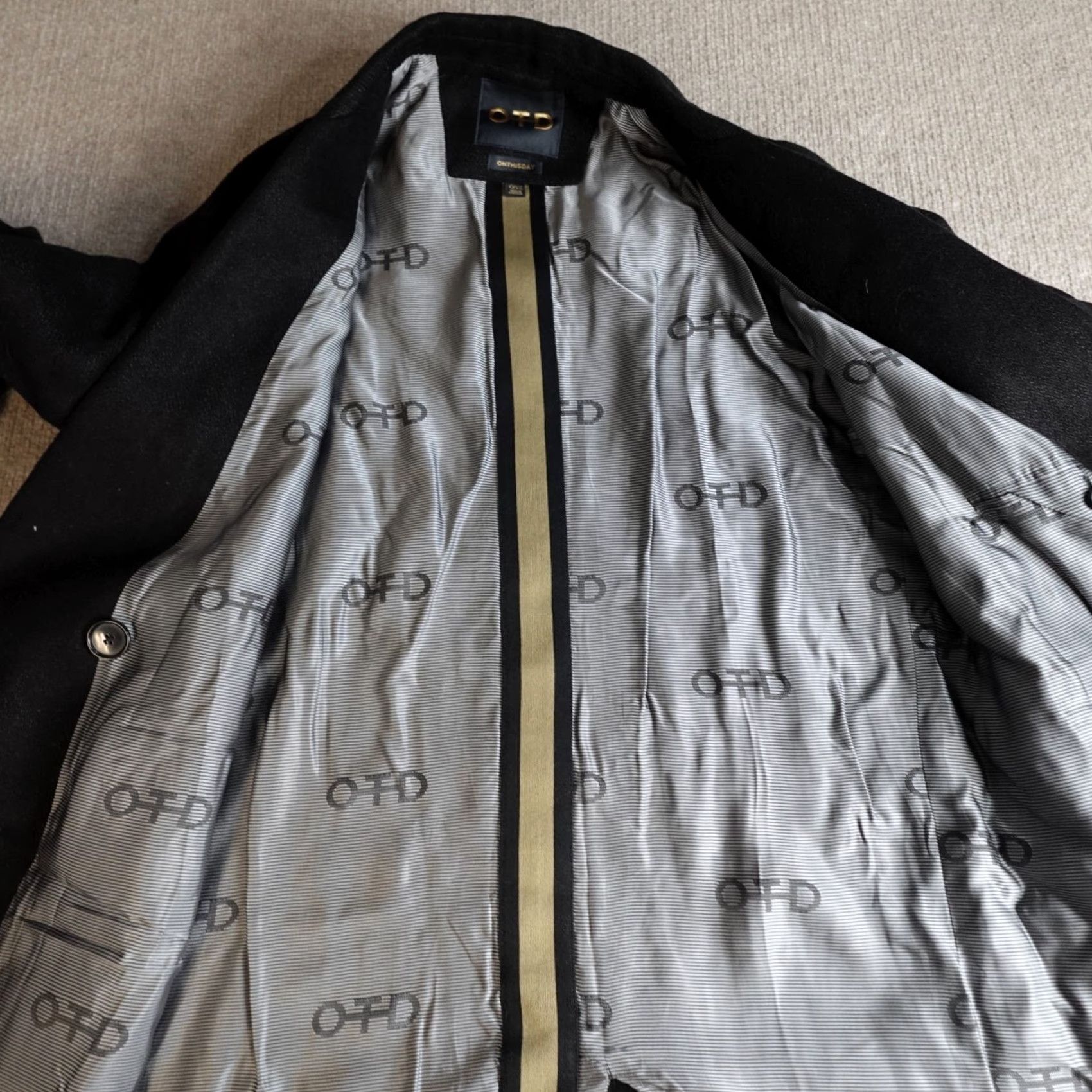 Vintage On This Day OTD Womens Coat OSZ Black Linen Oversized Long Sleeve Zip Casual Dry Clean Only Regular Size ONE SIZE - 3 Thumbnail