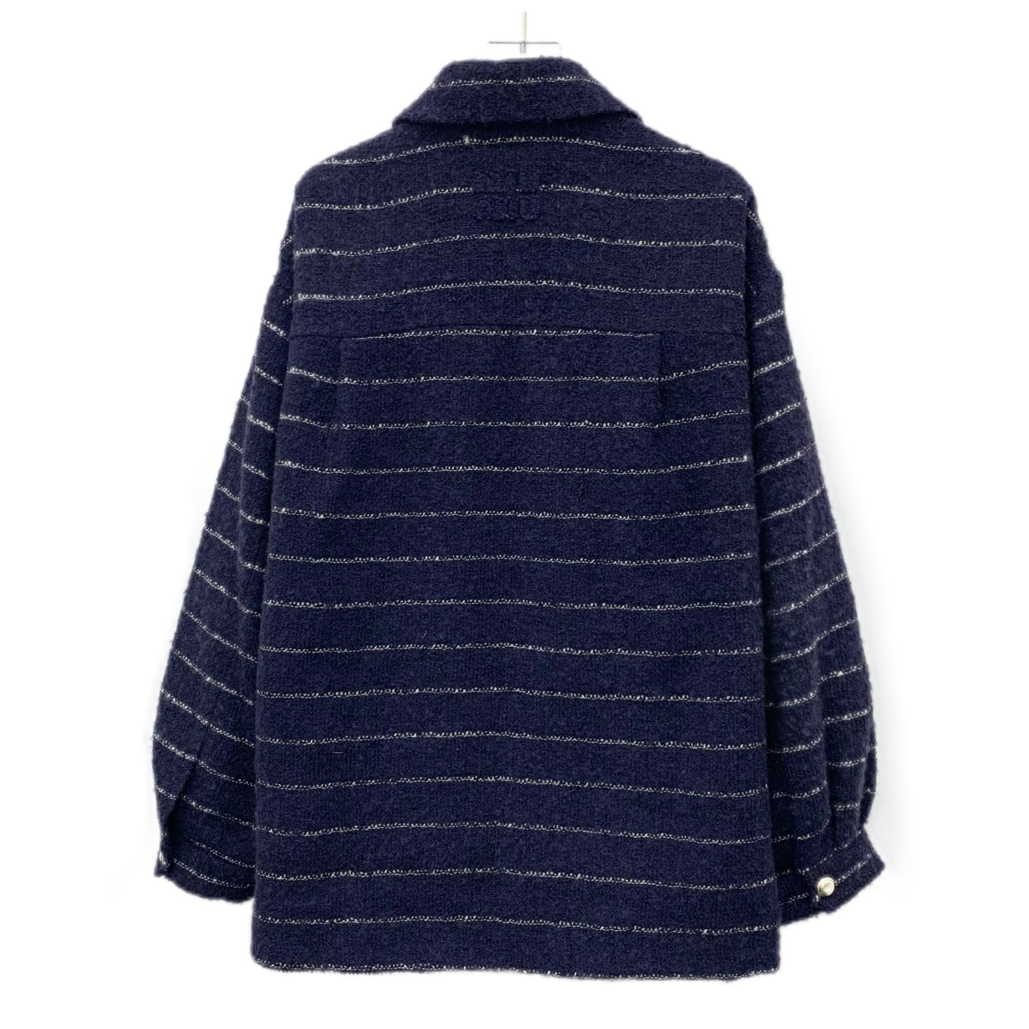 Miu Miu Miu Miu Deep Blue Striped Wool Blend Long-Sleeved Jacket Coa Size XS / US 0-2 / IT 36-38 - 2 Thumbnail