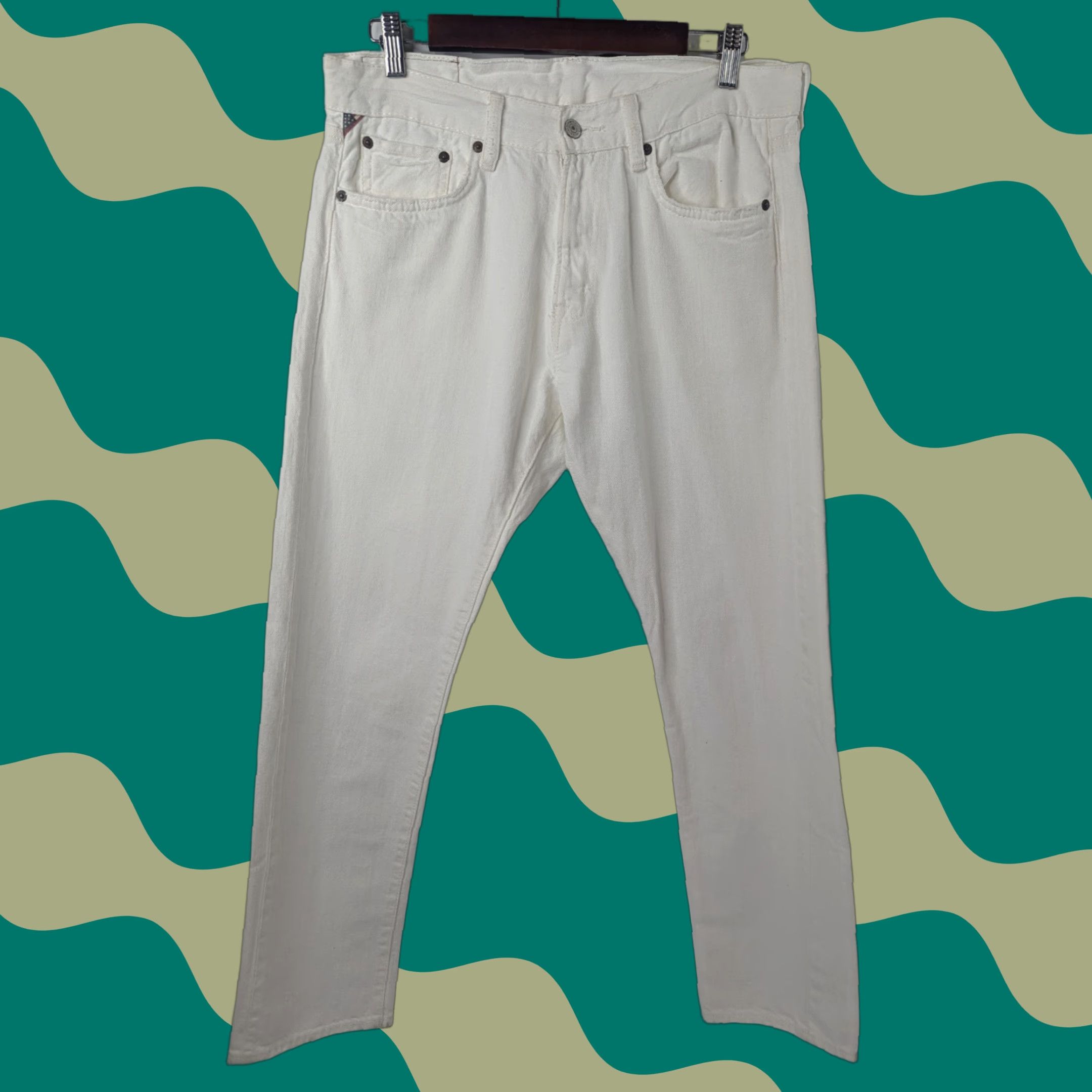 Ralph Lauren Ralph Lauren Denim Supply Slim Fit Jeans White Mens 33x30 Denim & Supply Slim Fit Jeans Men White 90s City Logo Preppy Pockets Size US XS / EU 42 / 0 - 1 Thumbnail