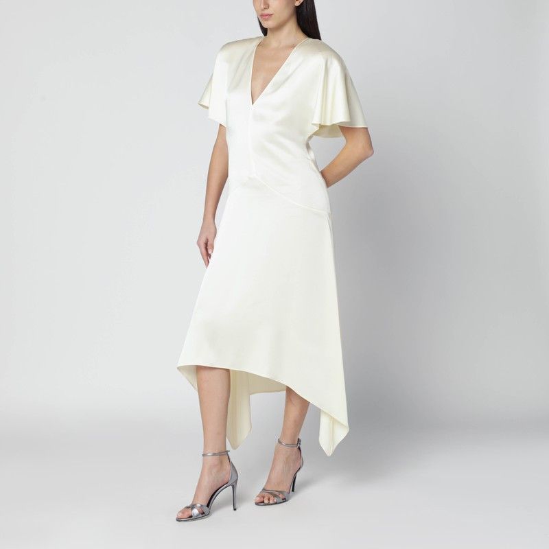 Stella McCartney Stella Mccartney Butter-Colored Satin Midi Dress Size S / US 4 / IT 40 - 1 Thumbnail