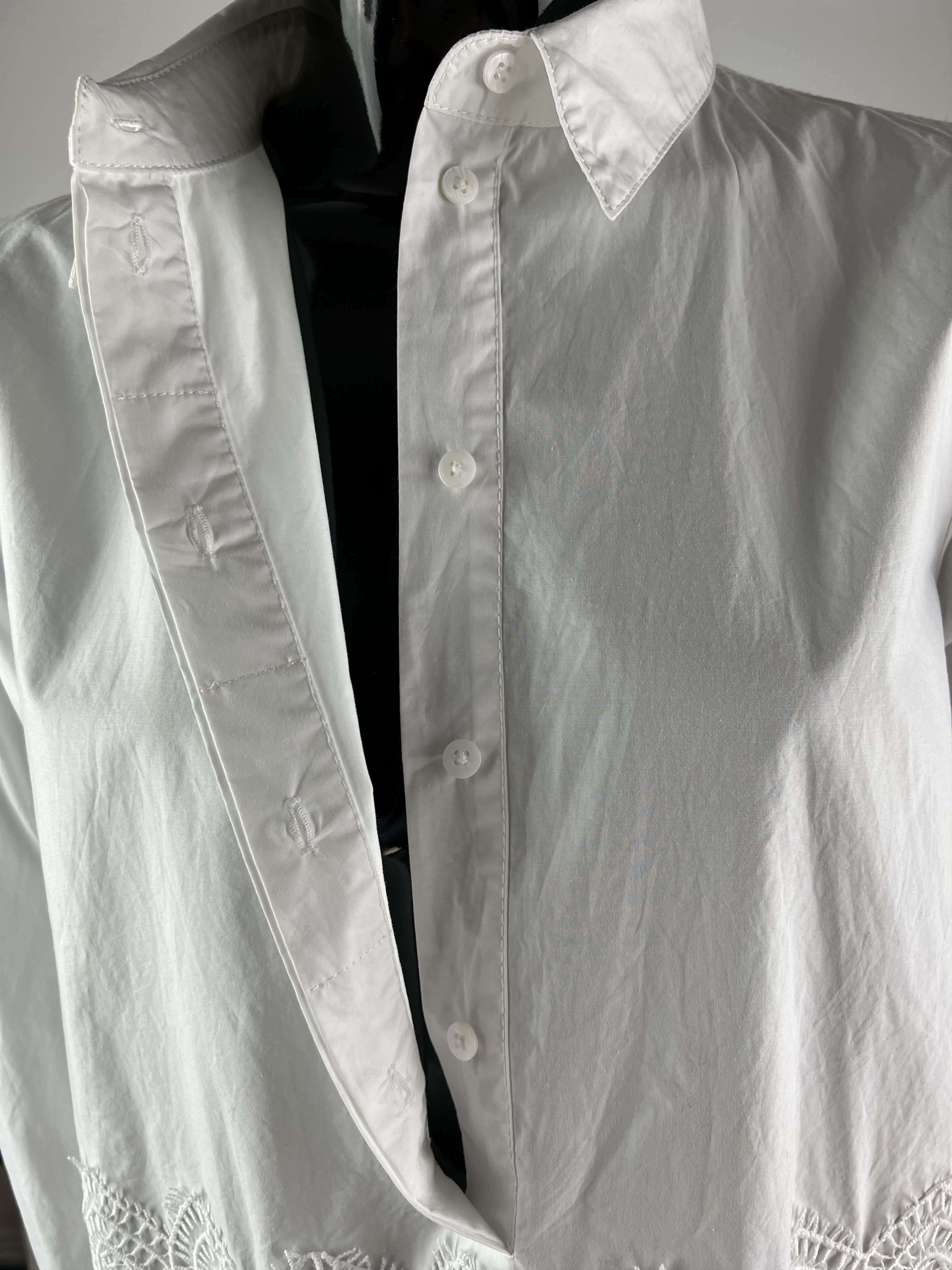DOROTHEE SCHUMACHER Dorothee Schumacher White Button Up Shirt Blouse Lace Size 3 Size L / US 10 / IT 46 - 6 Thumbnail