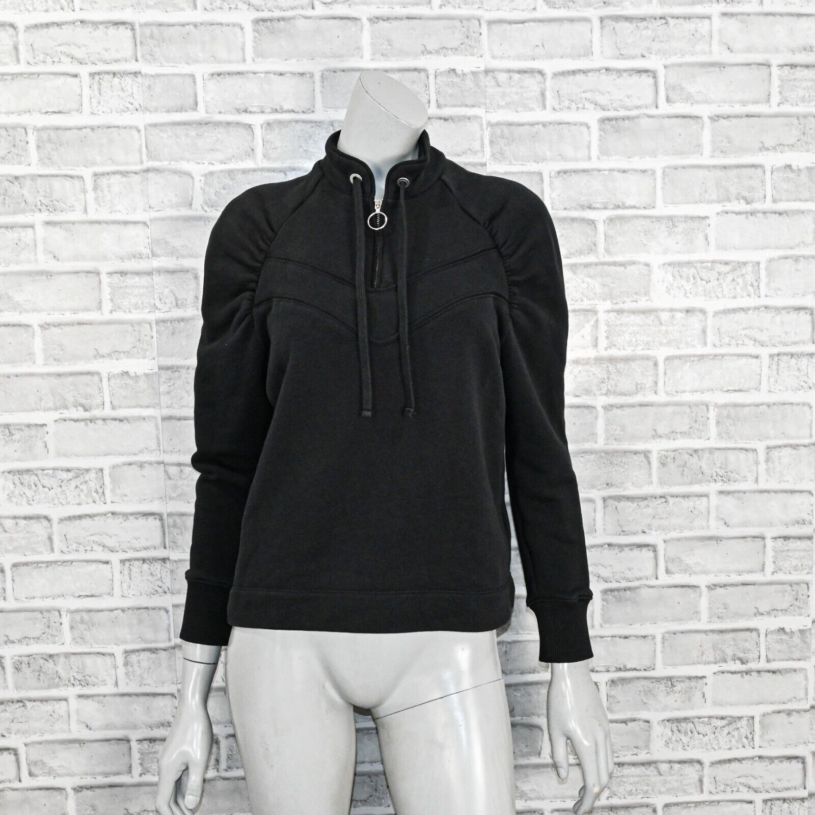 ba&sh BA&SH BASH Women's zip mock neck pullover Lady sweatshirt Size XS / US 0-2 / IT 36-38 - 2 Thumbnail