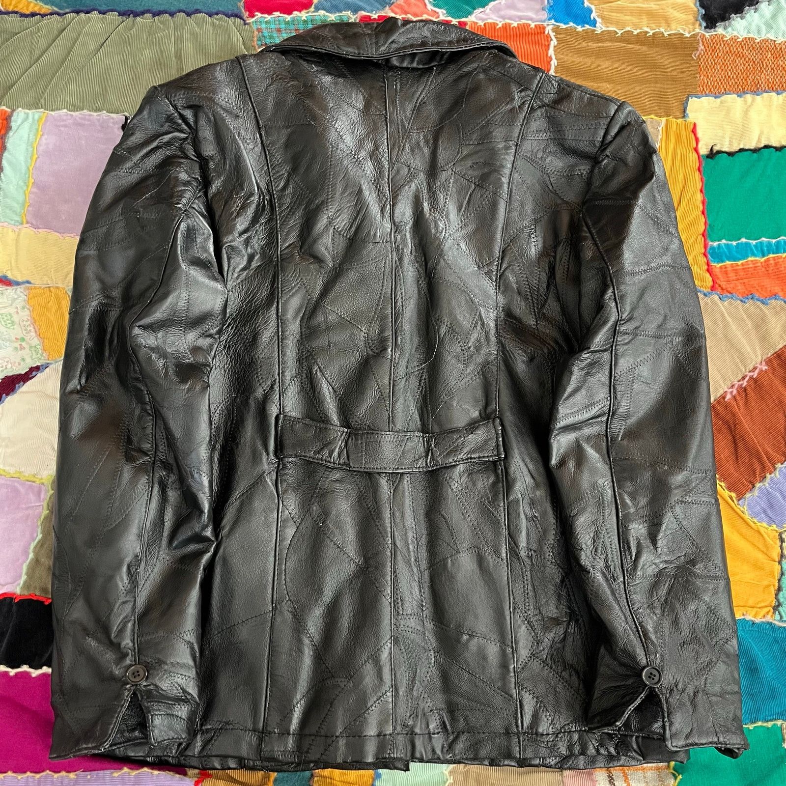 Other Leather Works Women’s Full Zip Detailed Black Leather Jacket Size US XL / EU 56 / 4 - 2 Thumbnail