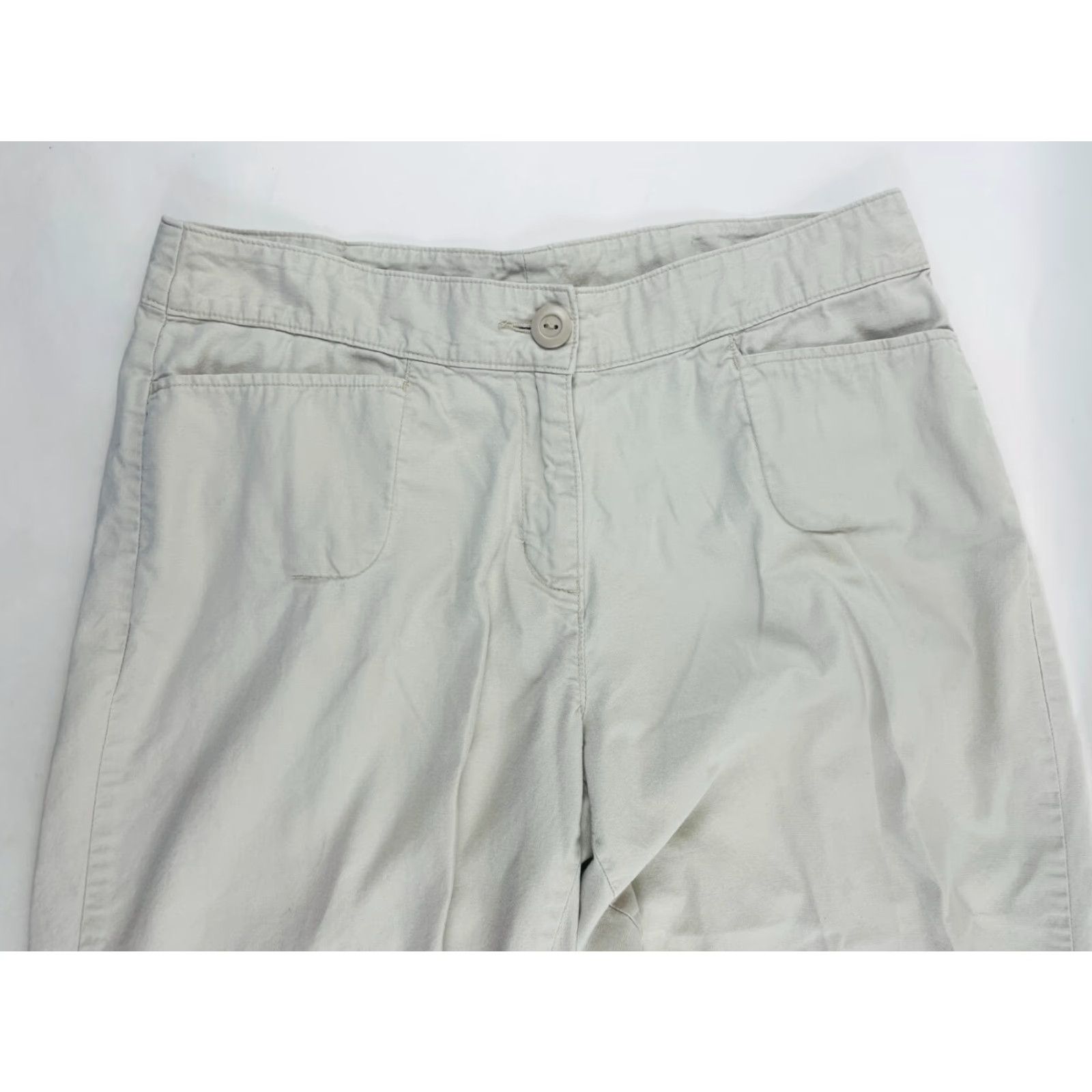Vintage Woolrich Pants Women's Size 6 Tan Capri Straight Leg Mid Rise Pockets Slit Hem Mens? Size 28" / US 6 / IT 42 - 3 Thumbnail