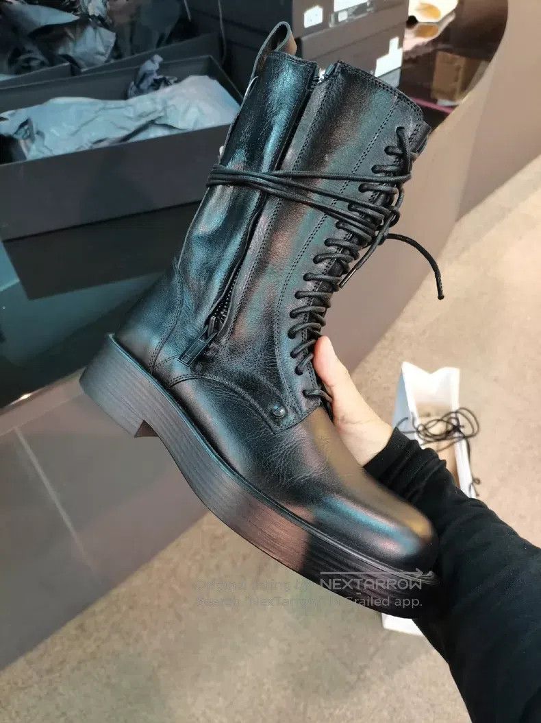 Ann Demeulemeester Ann Demeulemeester 40.5/41.5 mid-leg leather boots Size US 7.5 / EU 40-41 - 8 Thumbnail