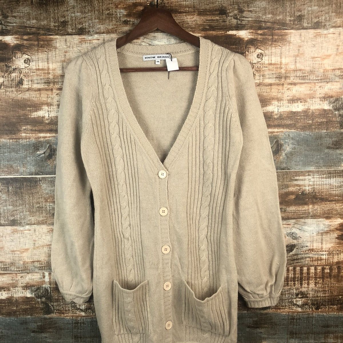 Homespun Knitwear × Japanese Brand DL Know Beans Brown Long Cardigan Kntwear #C539 Size XS / US 0-2 / IT 36-38 - 2 Thumbnail