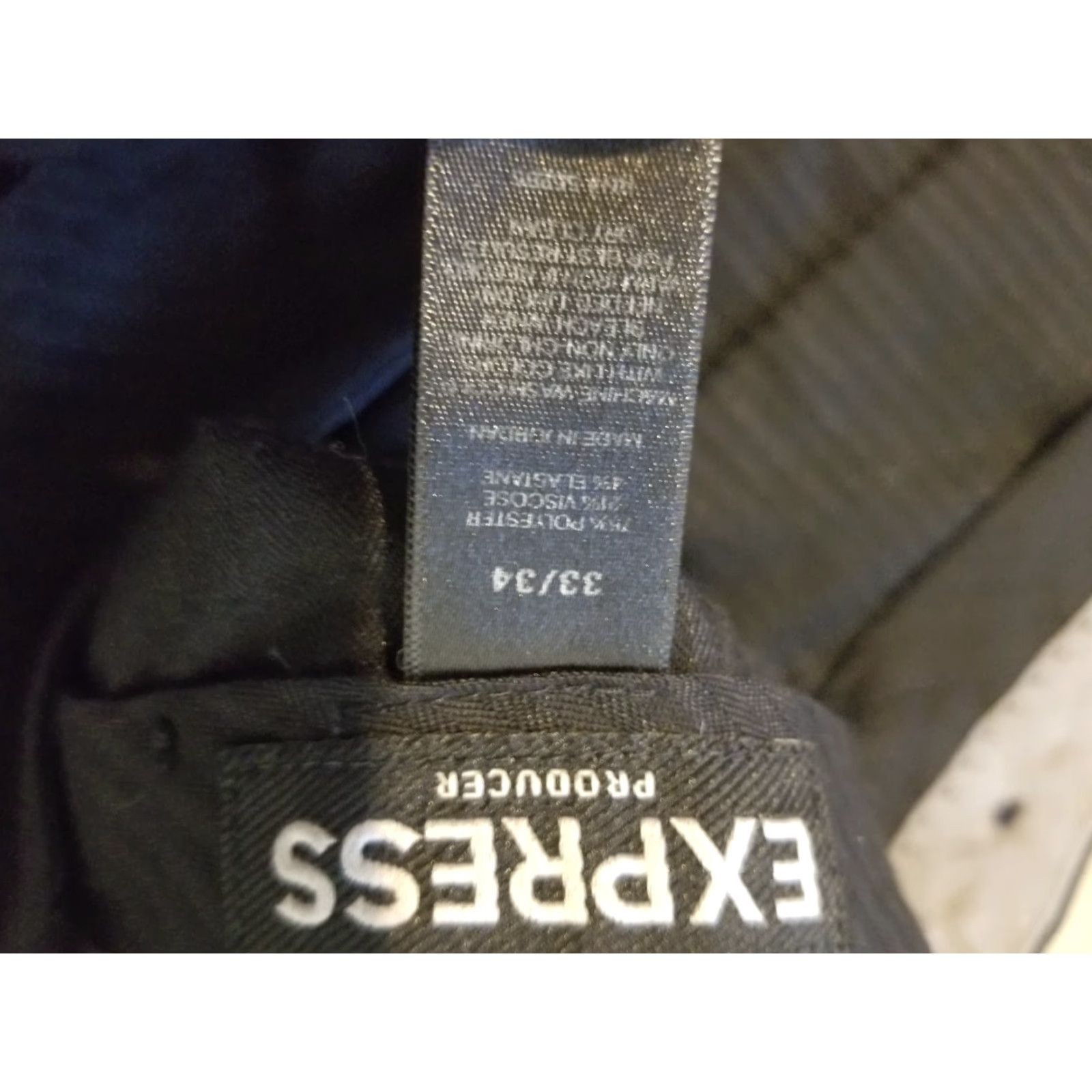 Express Mens Express Dress Pants 34 Inseam 32 Navy Blue Stripes Chino Trouser Slacks Dress Pants Regular Size 34 Mens Size US 34 / EU 50 - 6 Thumbnail