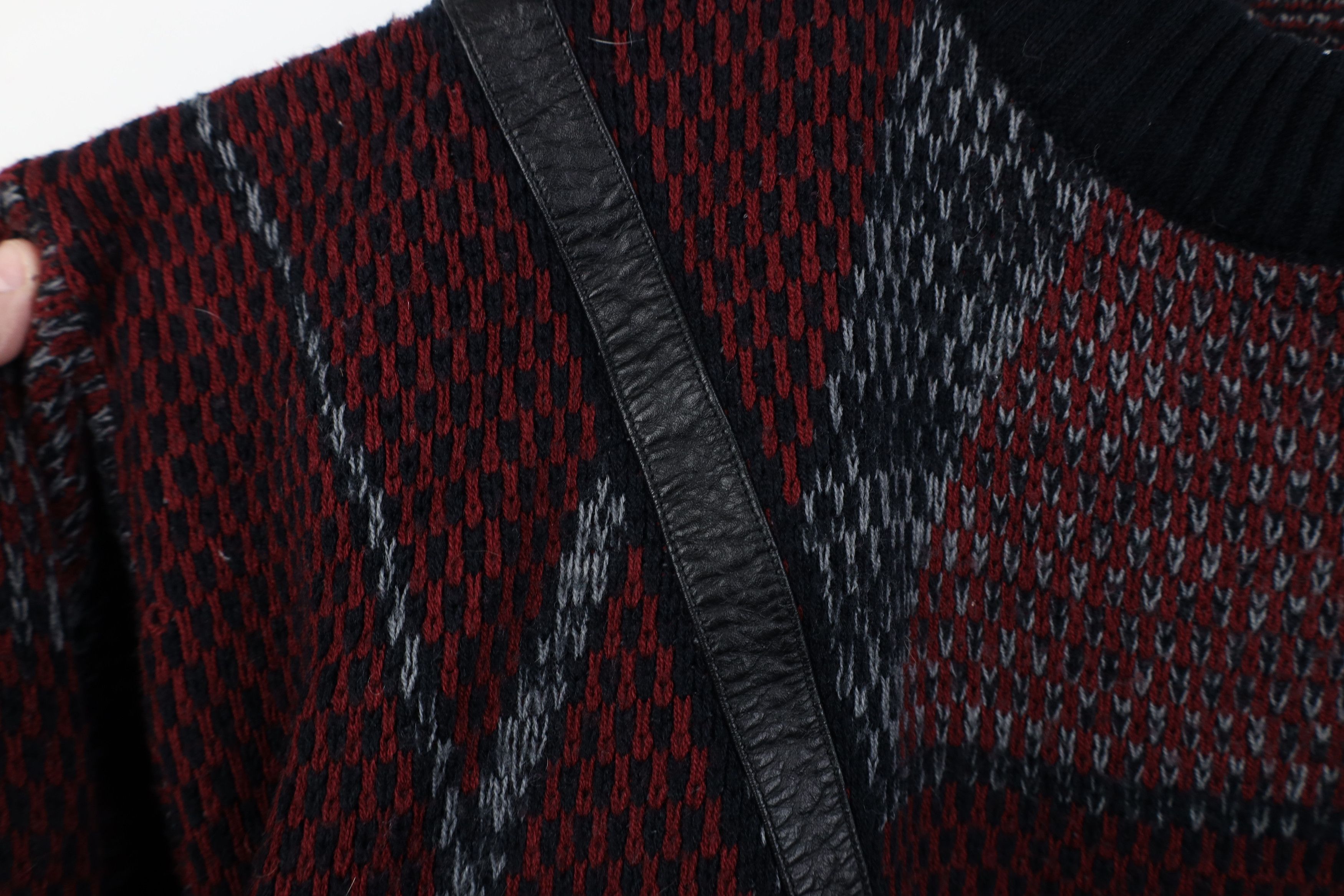 Vintage Vintage 90s Streetwear Diamond Knit Crewneck Sweater Red Size US XL / EU 56 / 4 - 5 Thumbnail