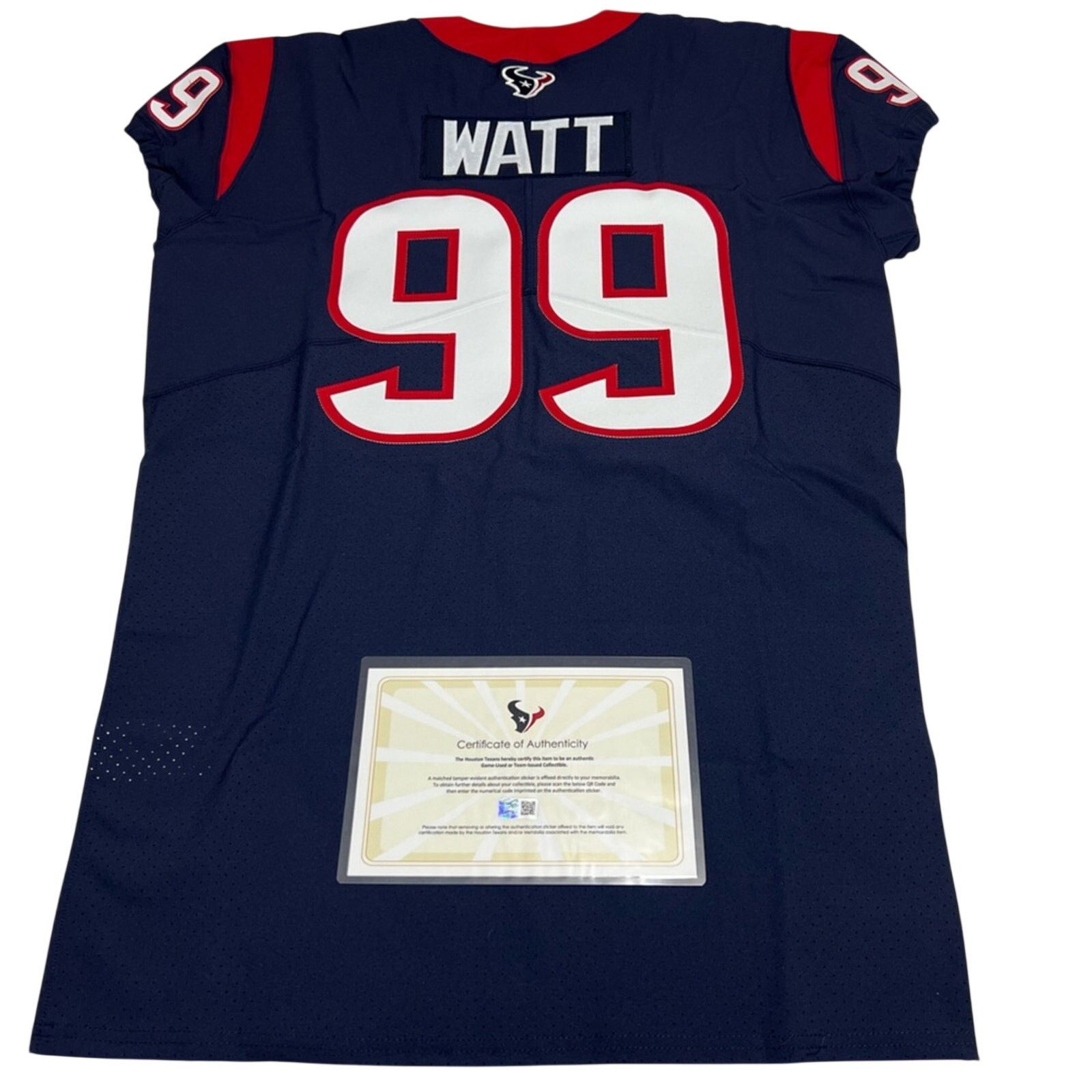 Nike JJ Watt Texans Game Issued Jersey Captain & WPMOY Patch COA Size US XL / EU 56 / 4 - 8 Thumbnail