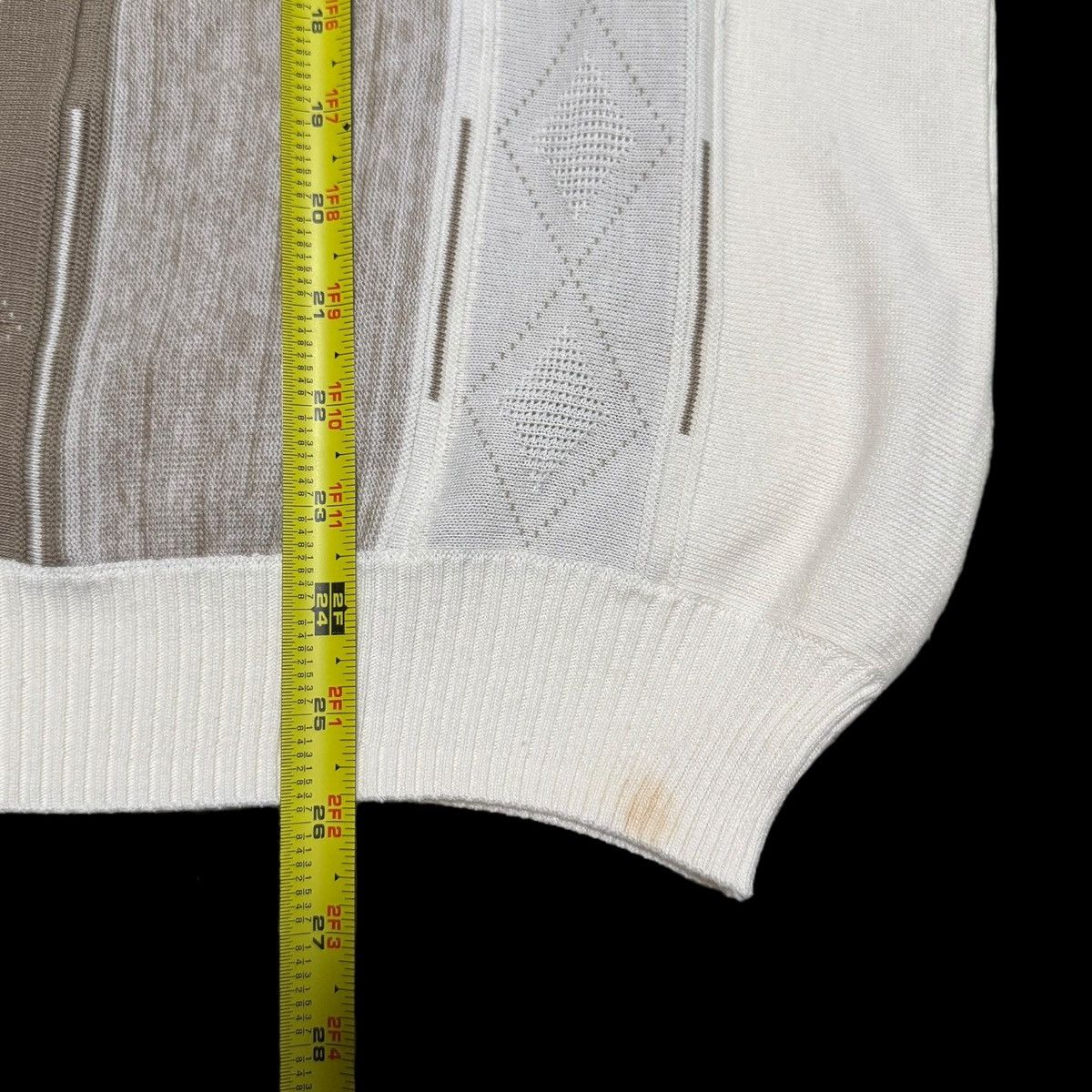 Pronto Uomo Pronto Uomo Multicolor Cable Knit Stained Crewneck Sweater L Size US L / EU 52-54 / 3 - 7 Thumbnail
