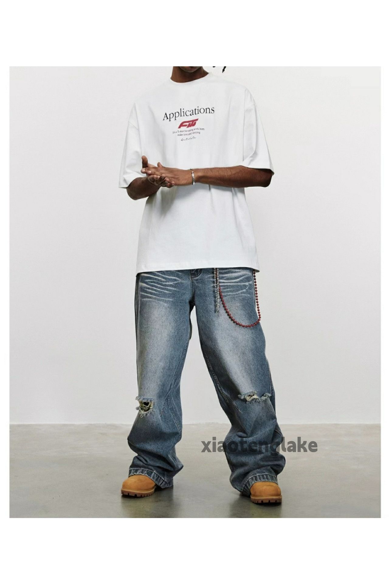 Jean × Vintage washed faded skate hiphop baggy ripped cargo jeans Size US 34 / EU 50 - 7 Thumbnail