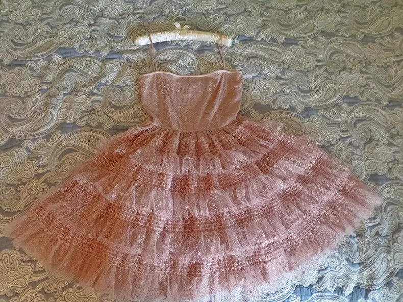 Valentino Valentino Lace flocked pink multi-layered princess dress Size M / US 6-8 / IT 42-44 - 7 Thumbnail