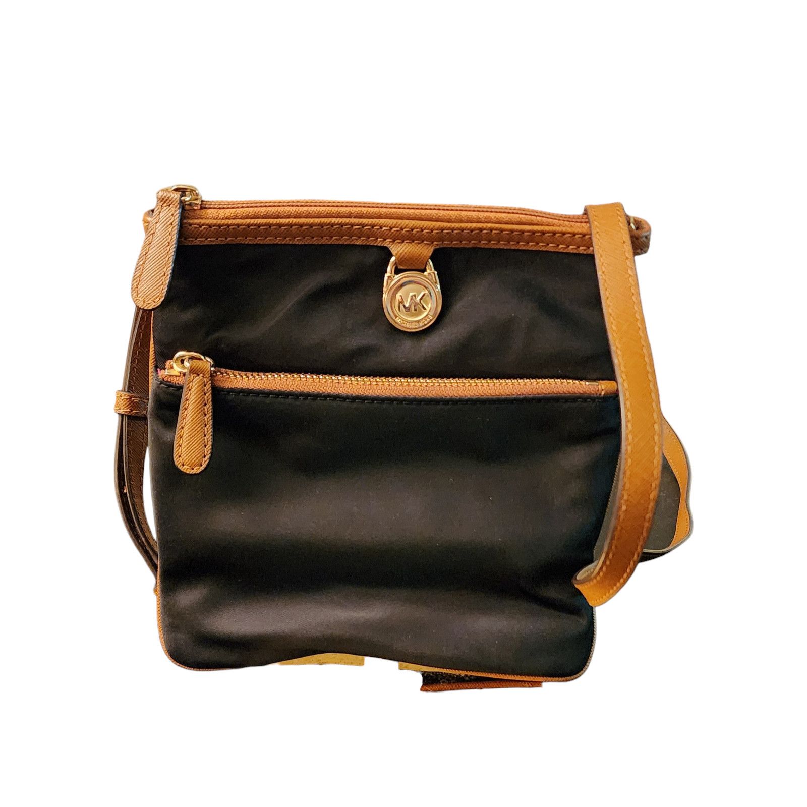 Michael Kors Michael Kors Black nylon and brown leather Crossbody Size ONE SIZE - 1 Thumbnail