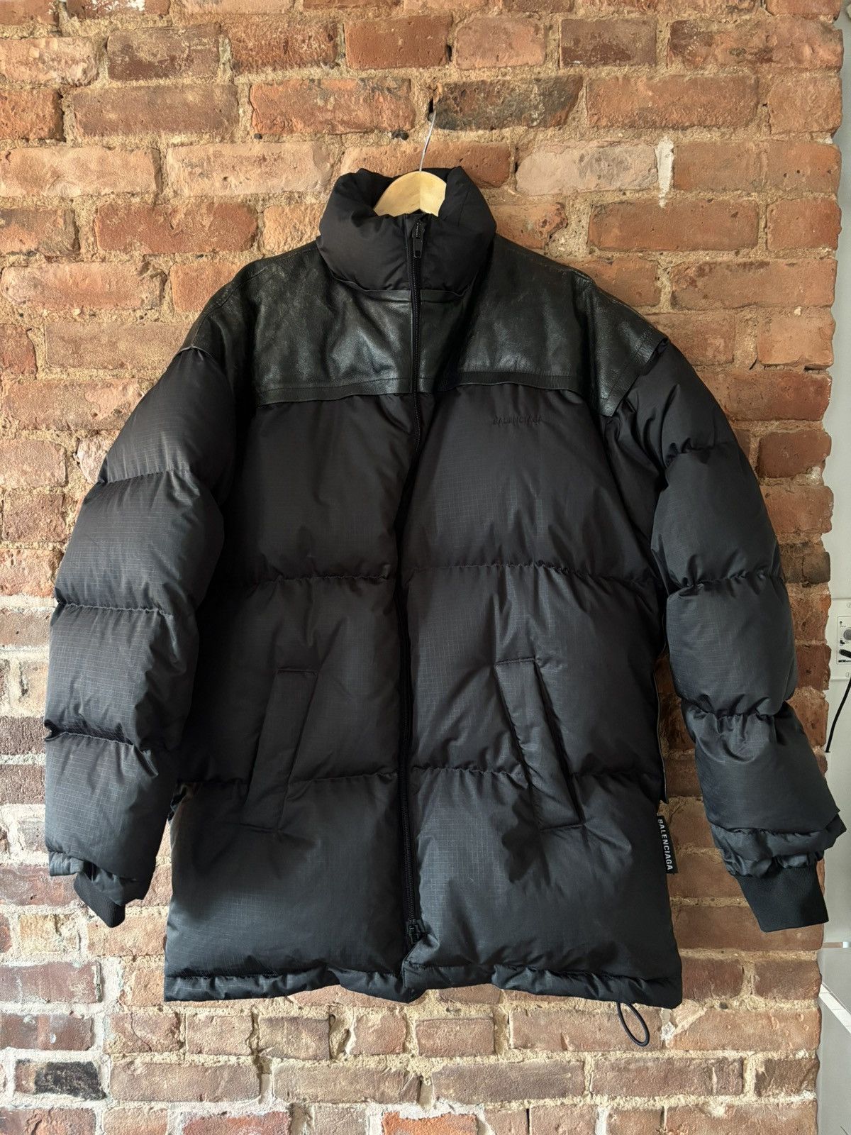 Balenciaga Leather Patch Puffer Jacket