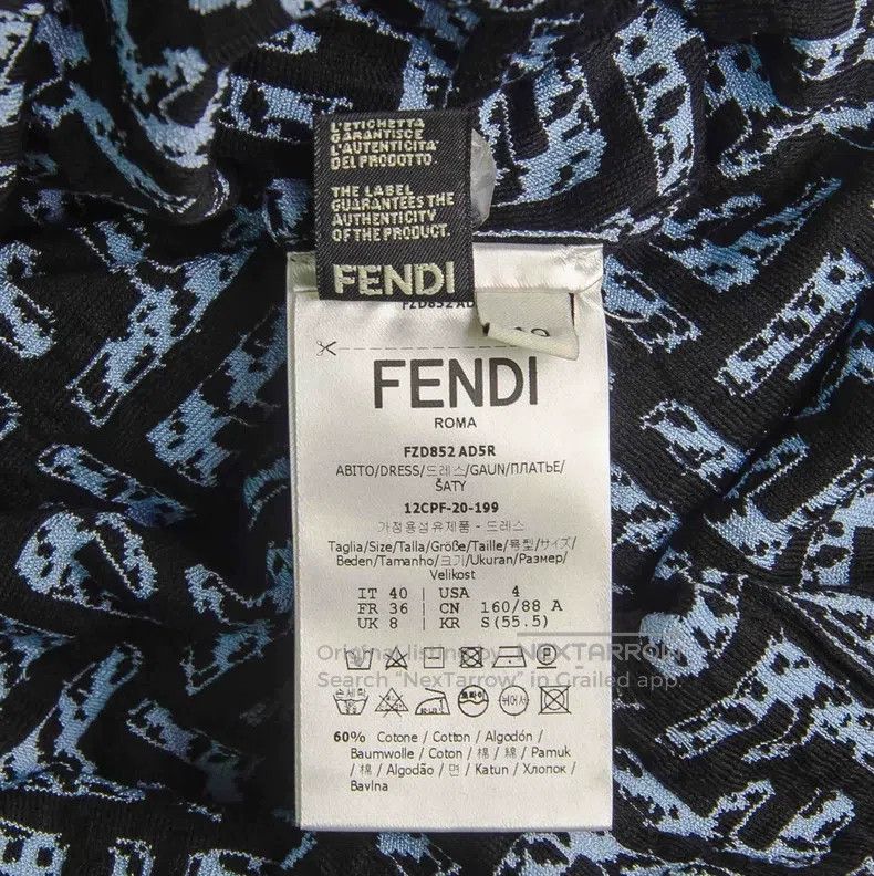 Fendi Fendi Printed Knit Dress in Blue Size XS / US 0-2 / IT 36-38 - 5 Thumbnail