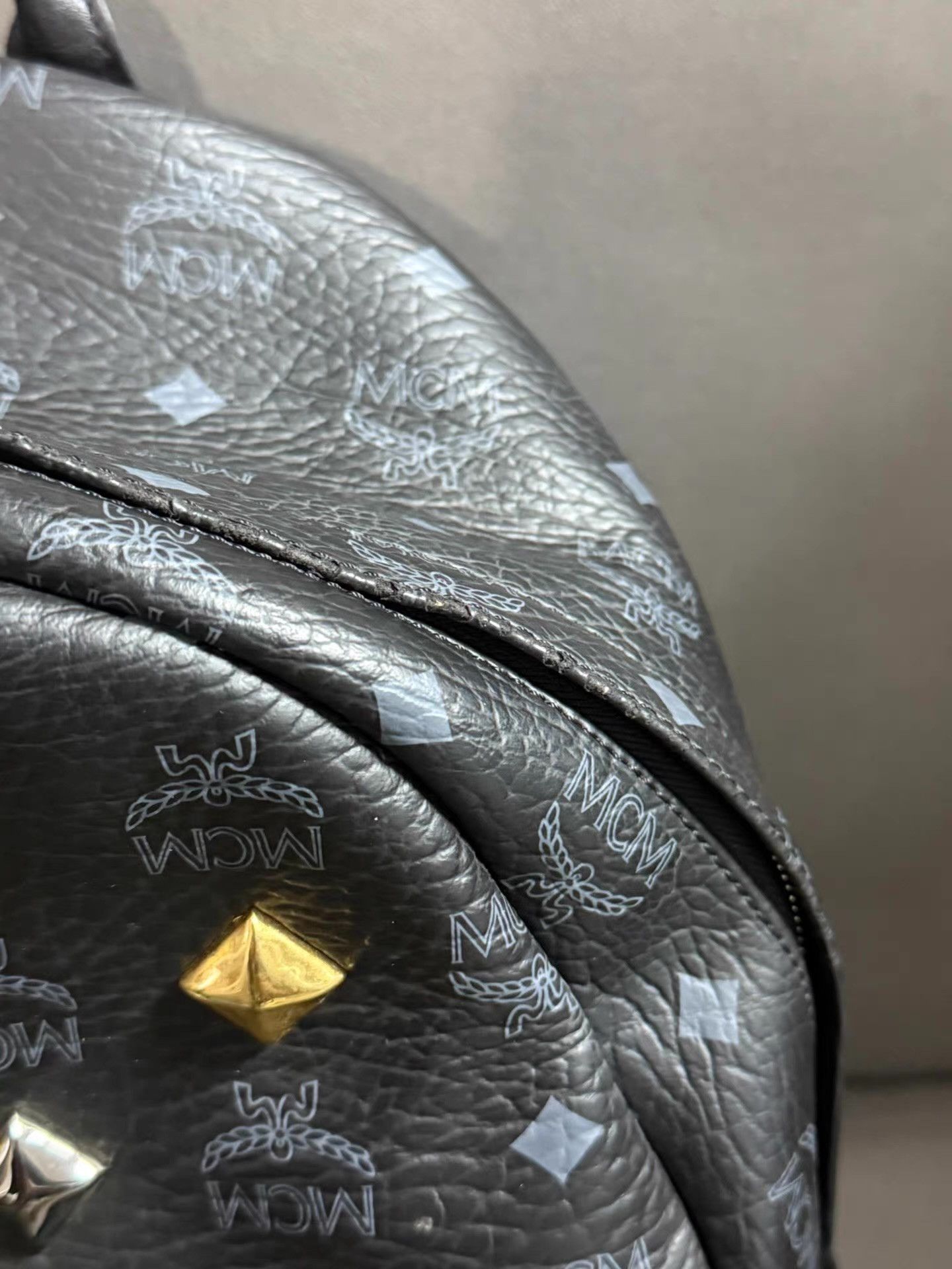 MCM Genuine MCM Studded Monogram Backpack Ｑ20 Size ONE SIZE - 7 Thumbnail